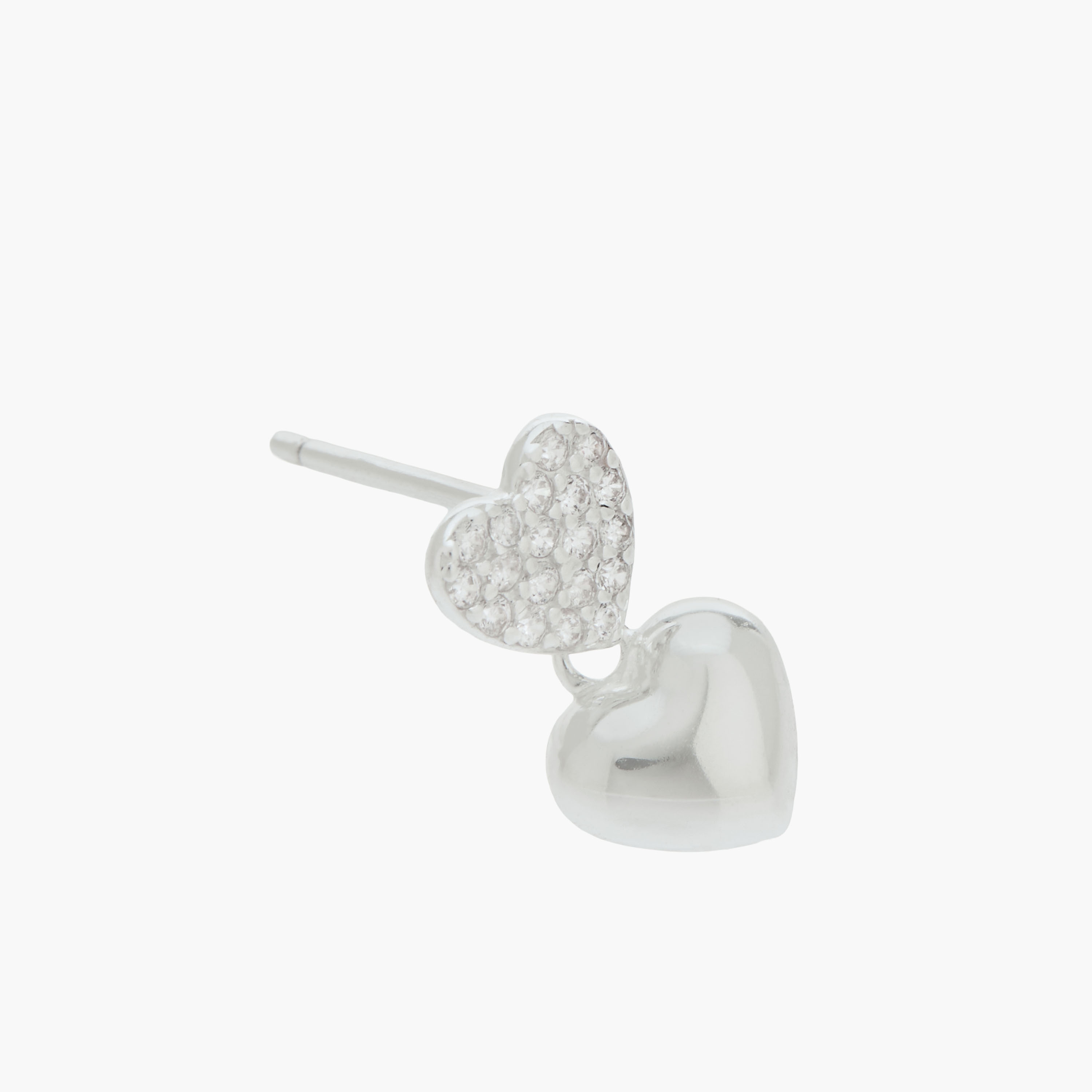 Silver Tone Drop Earrings with Embellished Heart-women-watchesandjewellery-jewellery-earrings-image-3