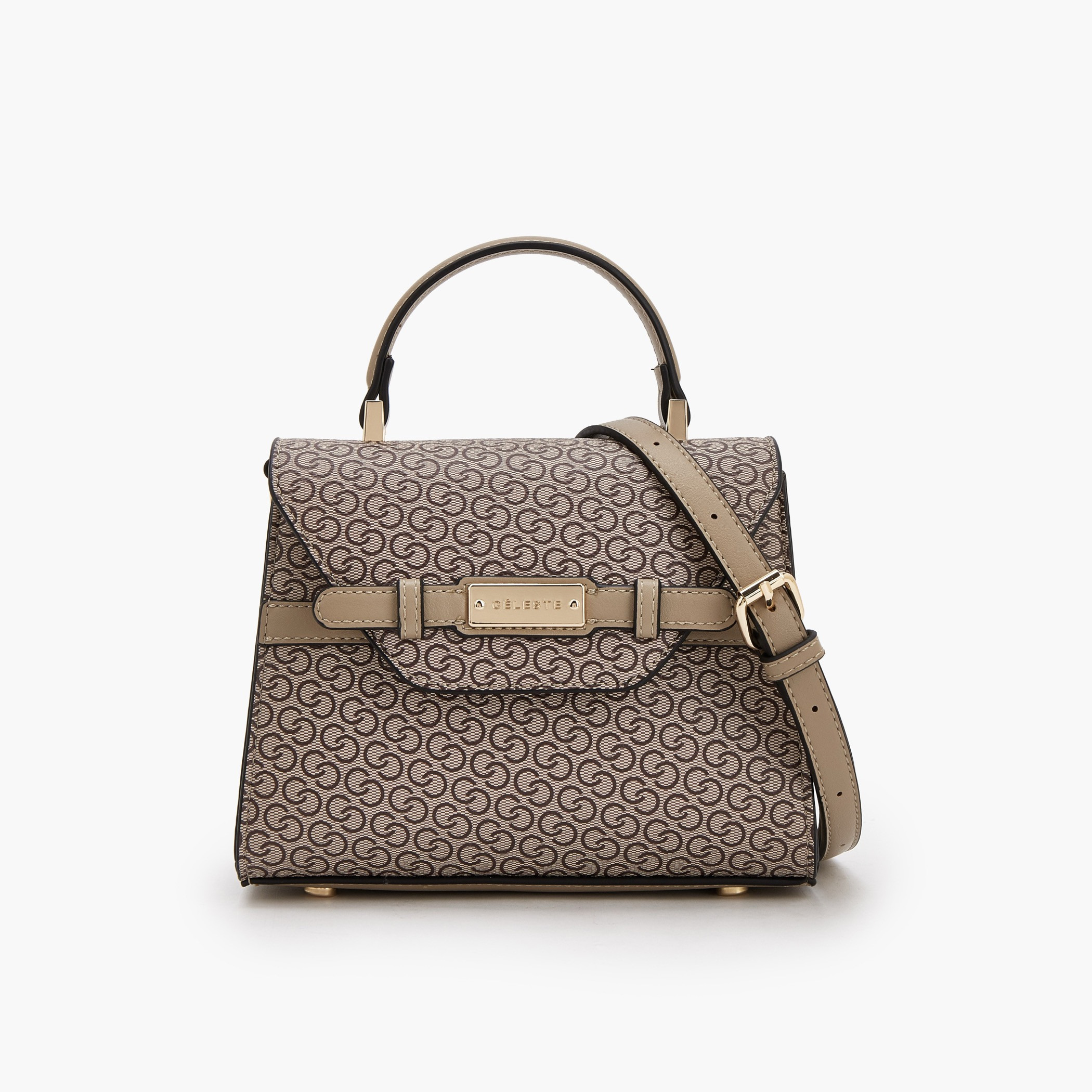 شنطة ساتشيل بحزام قابل للفصل وطبعات مونوجرام من سيليست-women-bagsandwallets-handbags-image-1