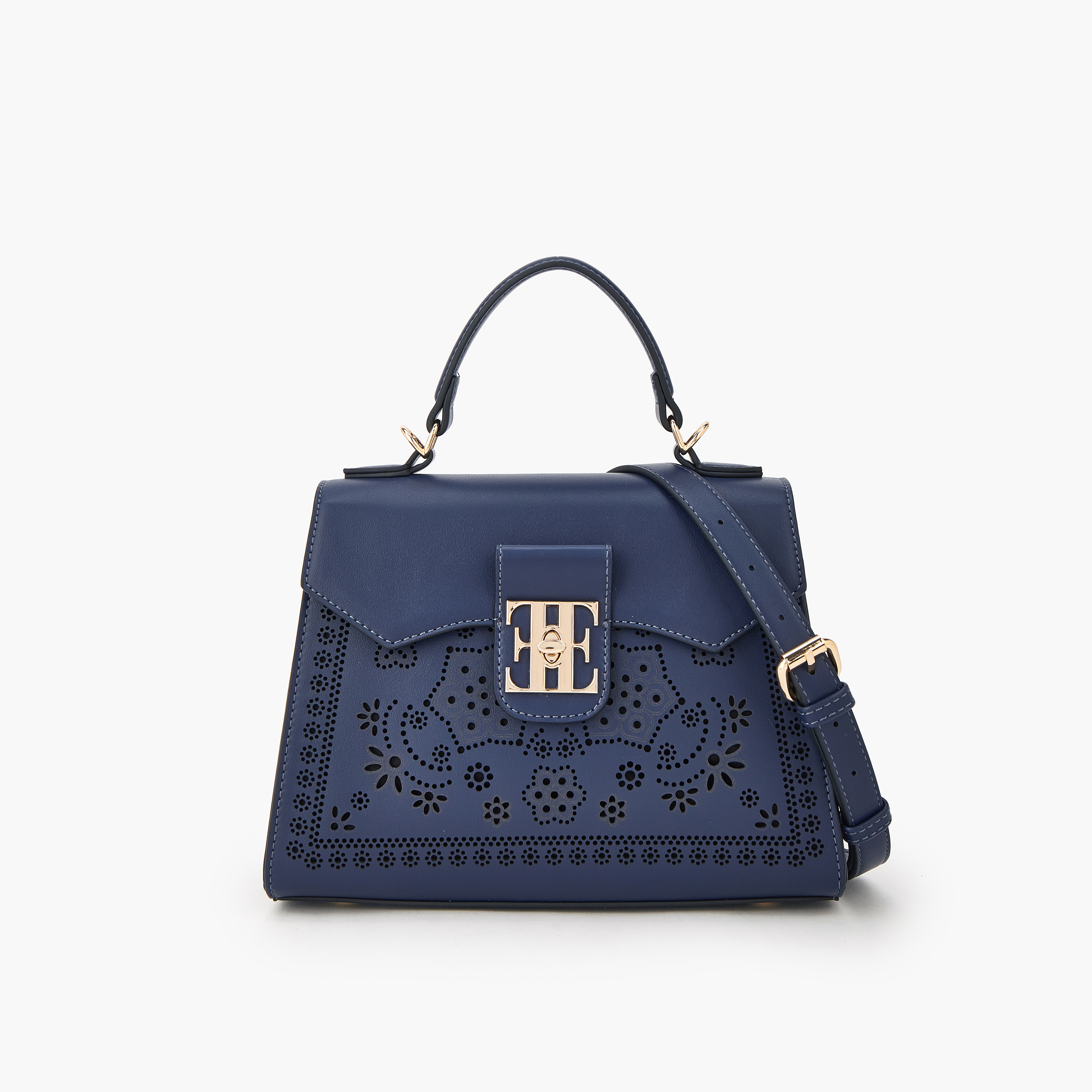 شنطة ساتشيل بحزام قابل للفصل ونقوش مفرغة من إيل-women-bagsandwallets-handbags-image-1