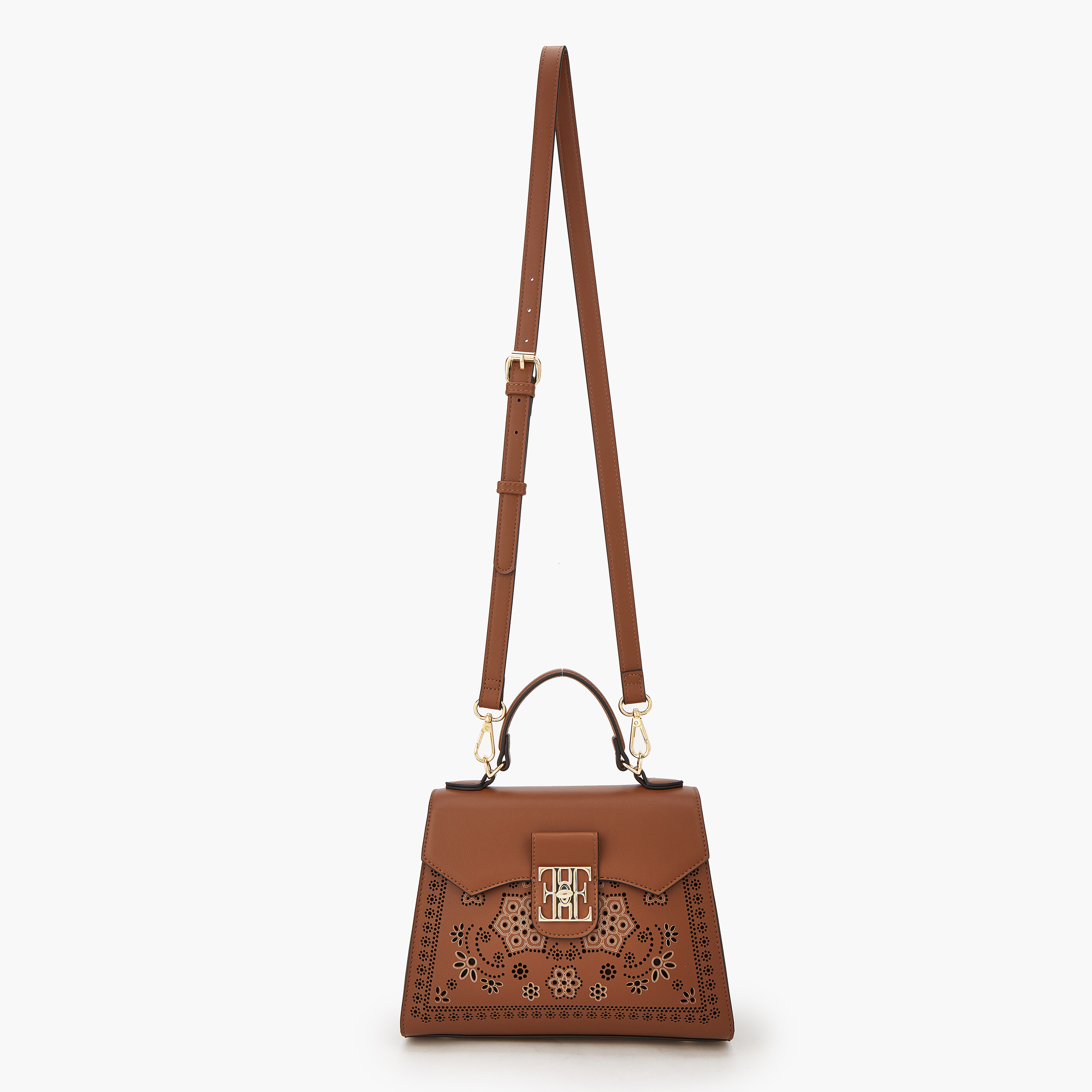 Elle Cutwork Satchel Bag with Detachable Strap-women-bagsandwallets-handbags-image-2