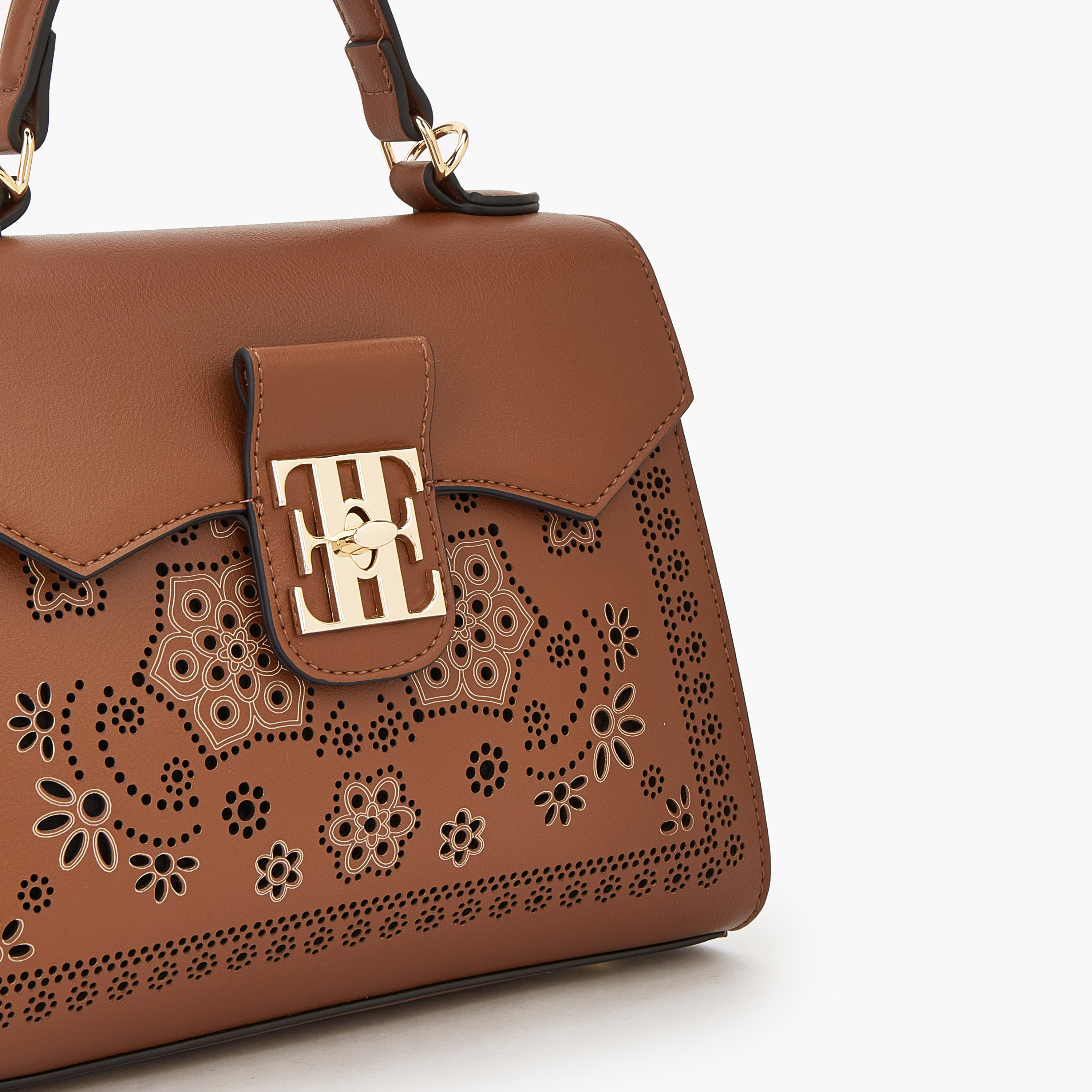 Elle Cutwork Satchel Bag with Detachable Strap-women-bagsandwallets-handbags-image-4