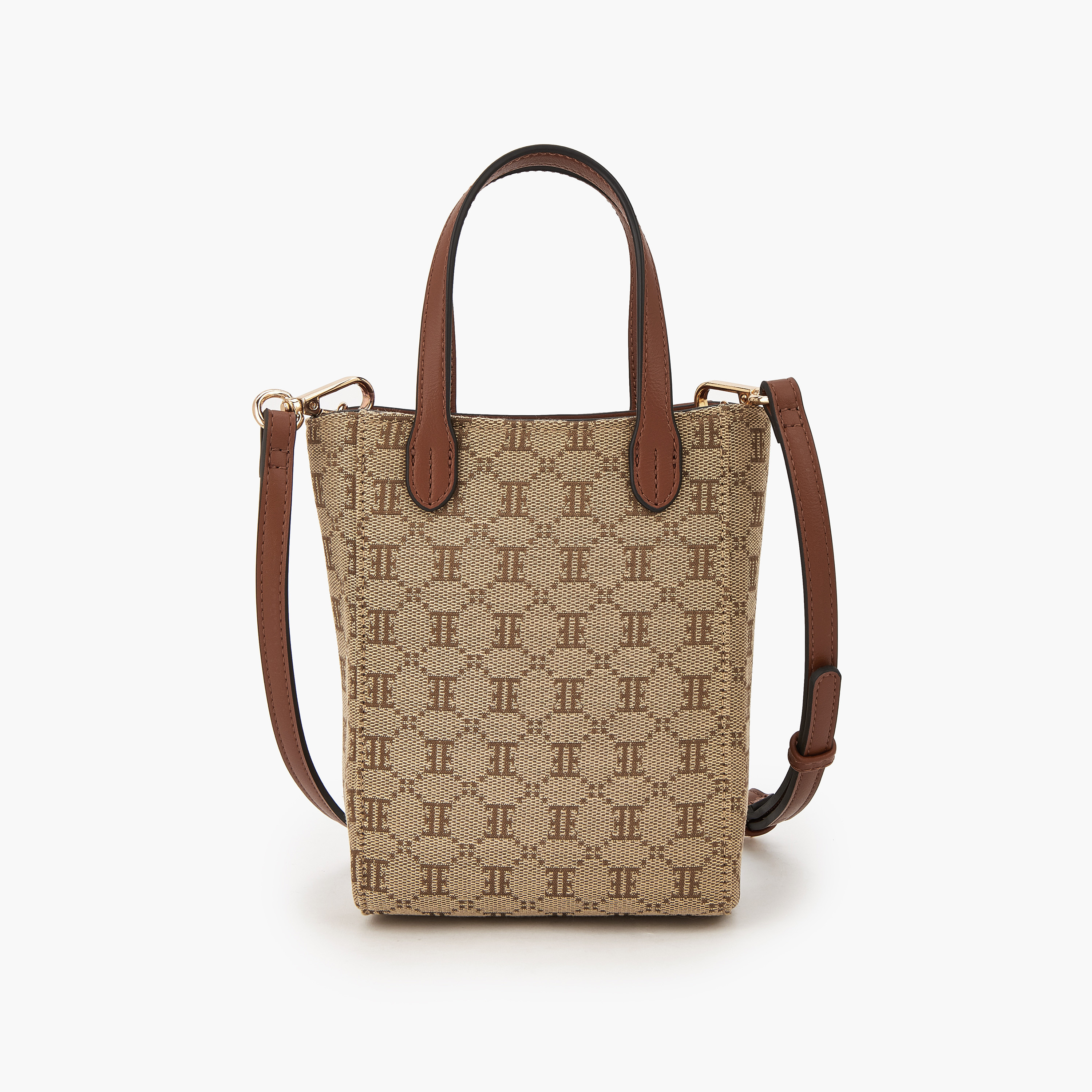 Elle Monogram Textured Crossbody Bag with Detachable Strap-women-bagsandwallets-handbags-image-5