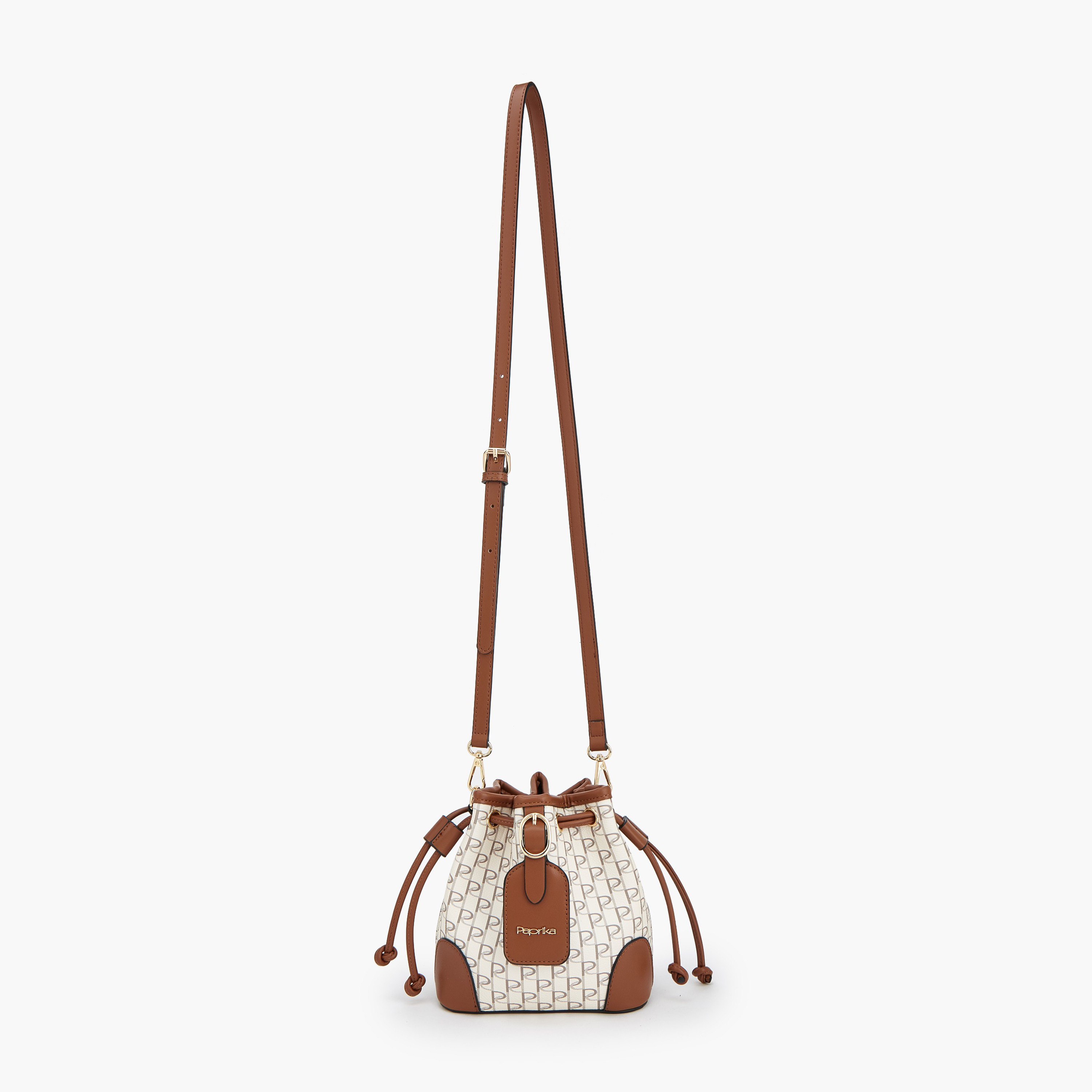 شنطة دلو برباط إغلاق وطبعات مونوجرام من بابريكا-women-bagsandwallets-handbags-image-3