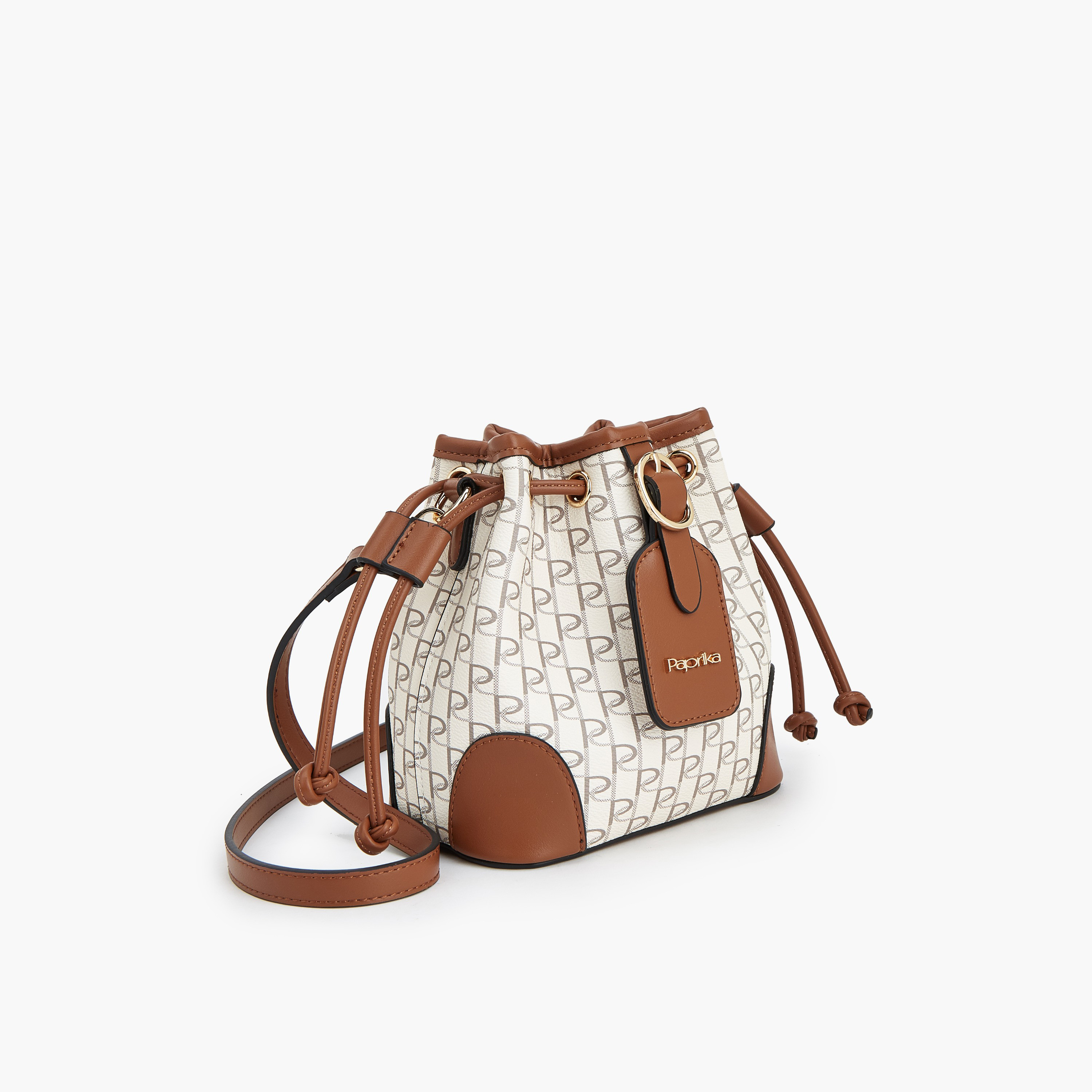 شنطة دلو برباط إغلاق وطبعات مونوجرام من بابريكا-women-bagsandwallets-handbags-image-4