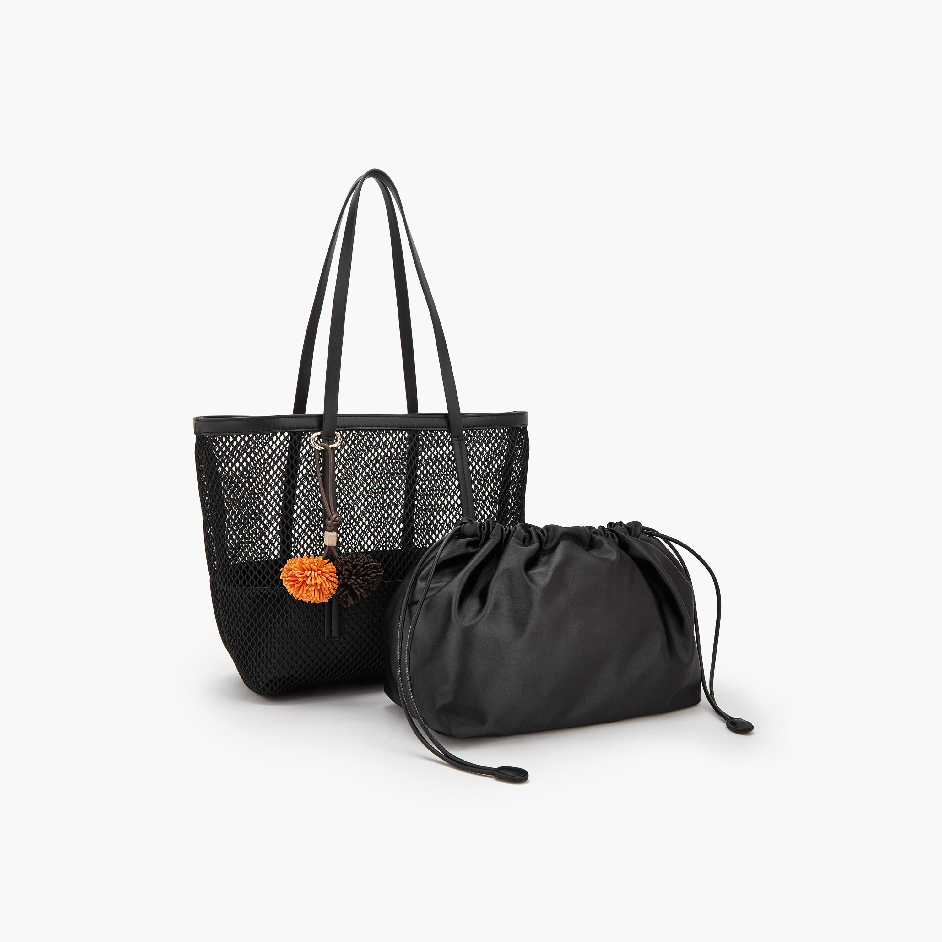 شنطة شوبر بارزة الملمس مع شنطة صغيرة بحزام إغلاق من سيليست-women-bagsandwallets-handbags-image-7