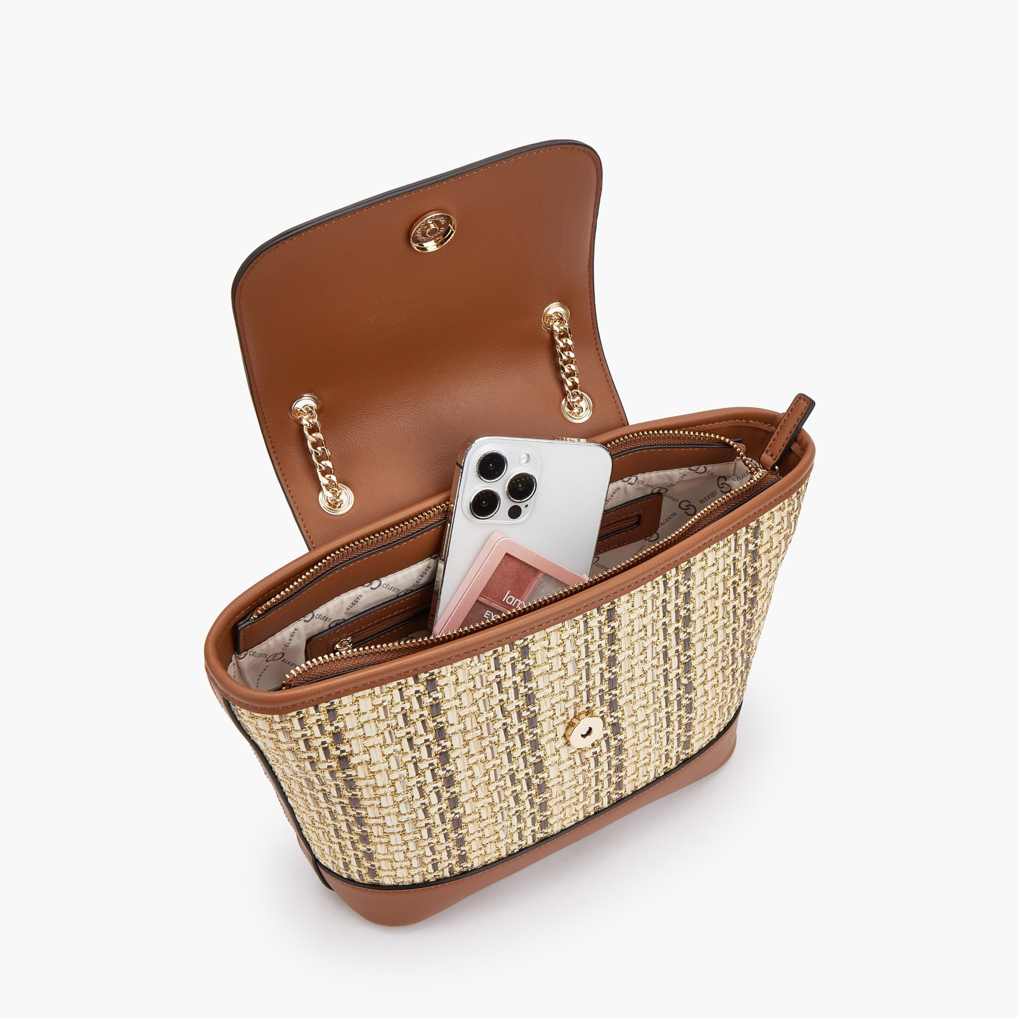 شنطة توتي بارزة الملمس بمقبض سلسلة من سيليست-women-bagsandwallets-handbags-image-7