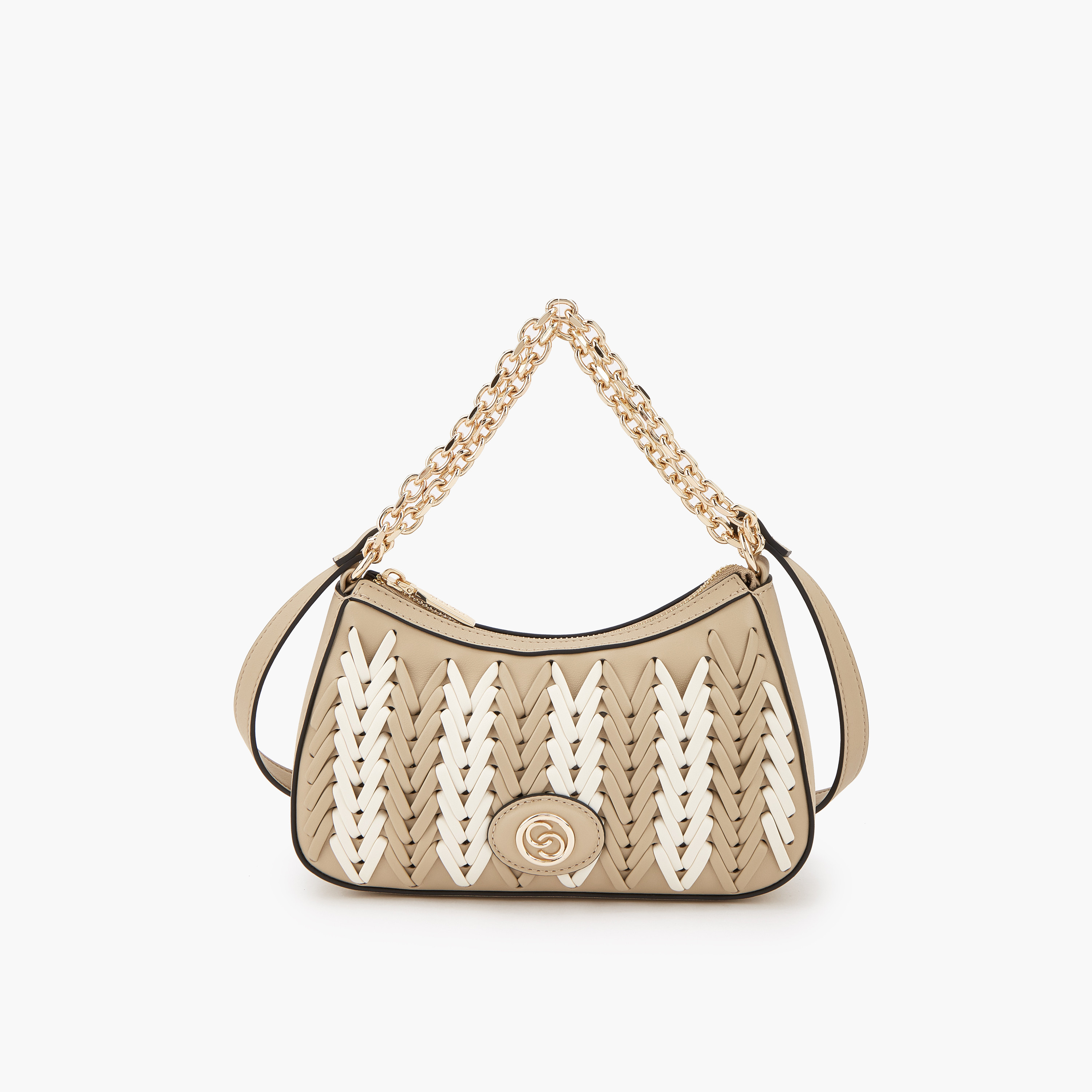 شنطة كروس بودي بتفاصيل مجدولة وسحّاب إغلاق من سيليست-women-bagsandwallets-handbags-image-1