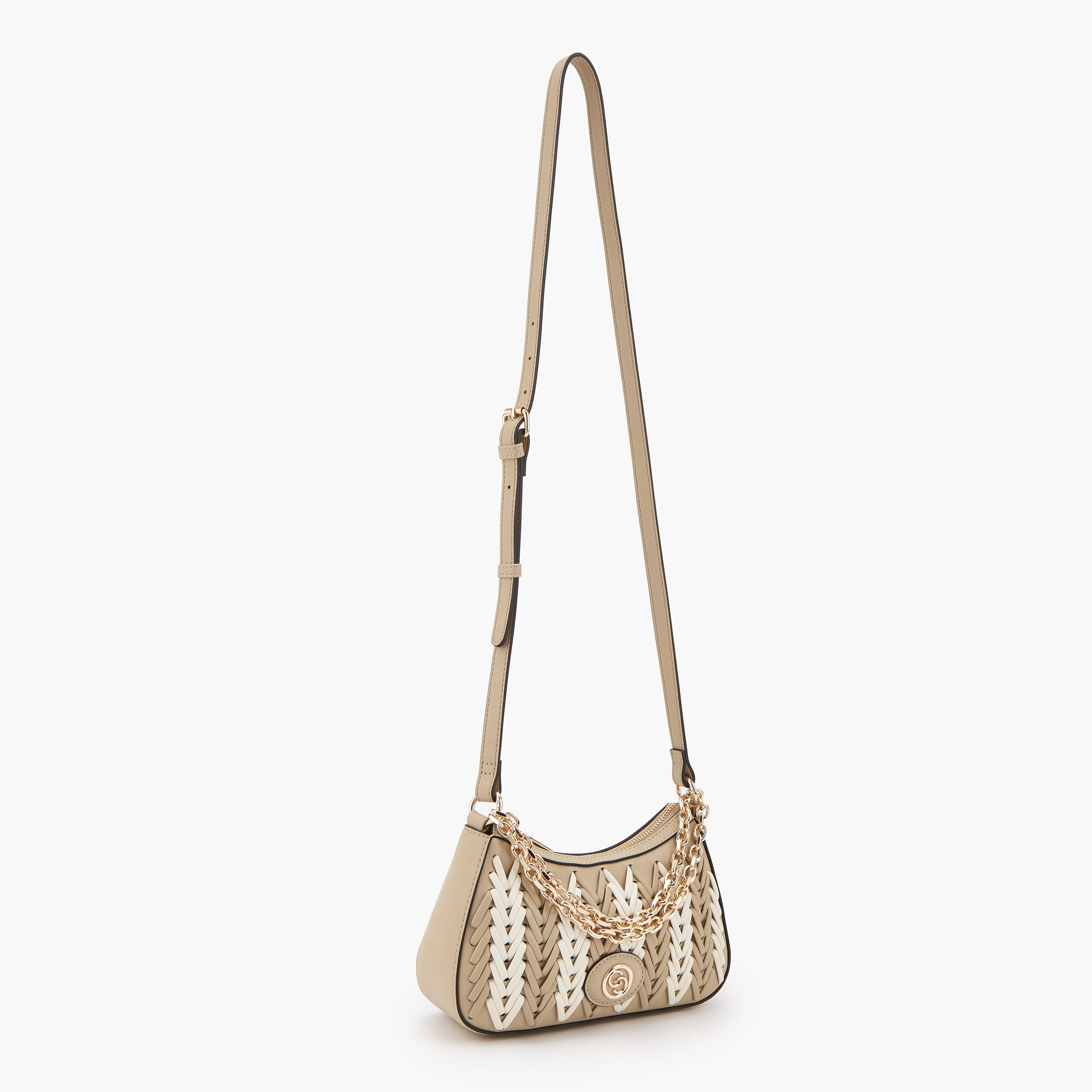 شنطة كروس بودي بتفاصيل مجدولة وسحّاب إغلاق من سيليست-women-bagsandwallets-handbags-image-2