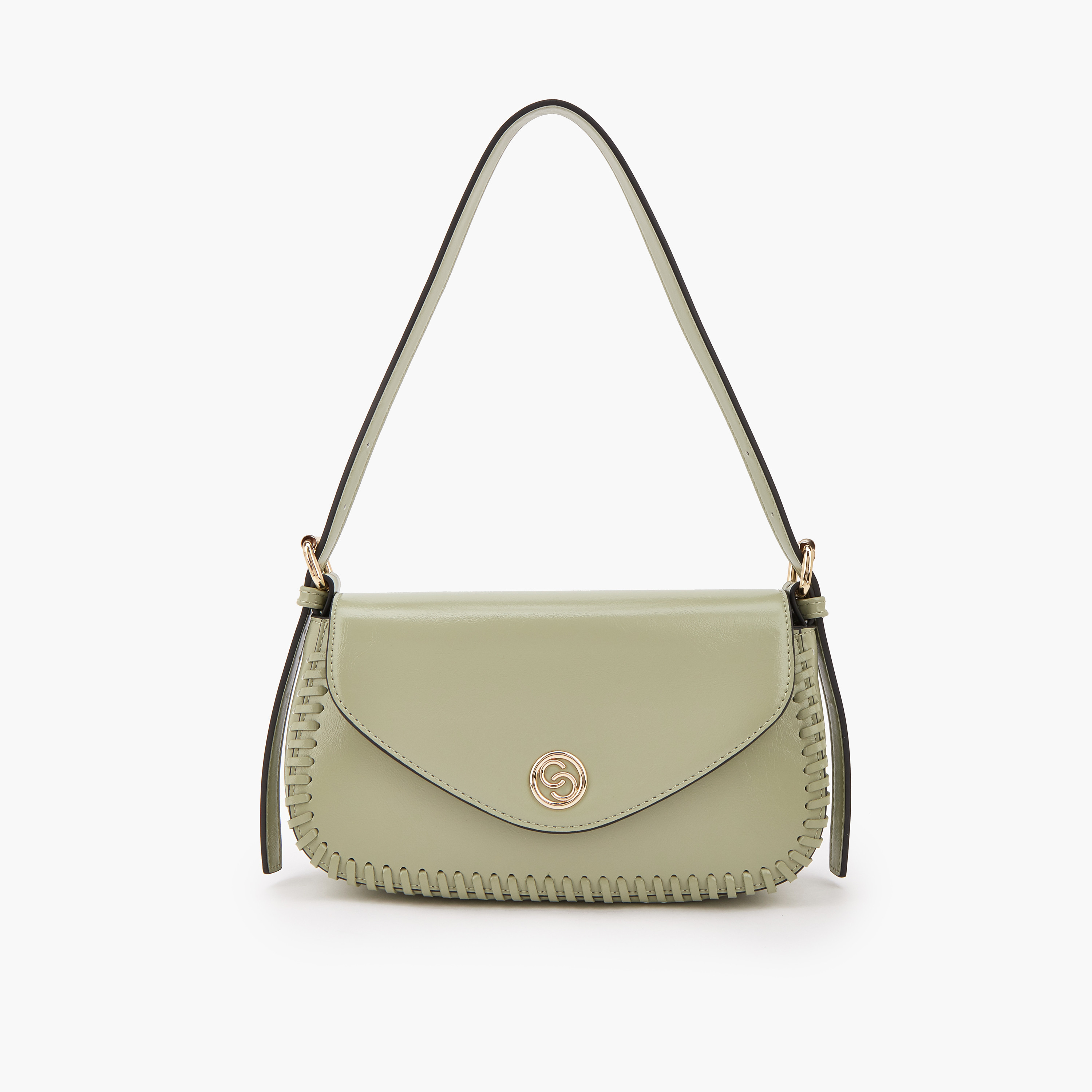 Celeste Stitch Detail Shoulder Bag with Button Closure-women-bagsandwallets-handbags-image-1