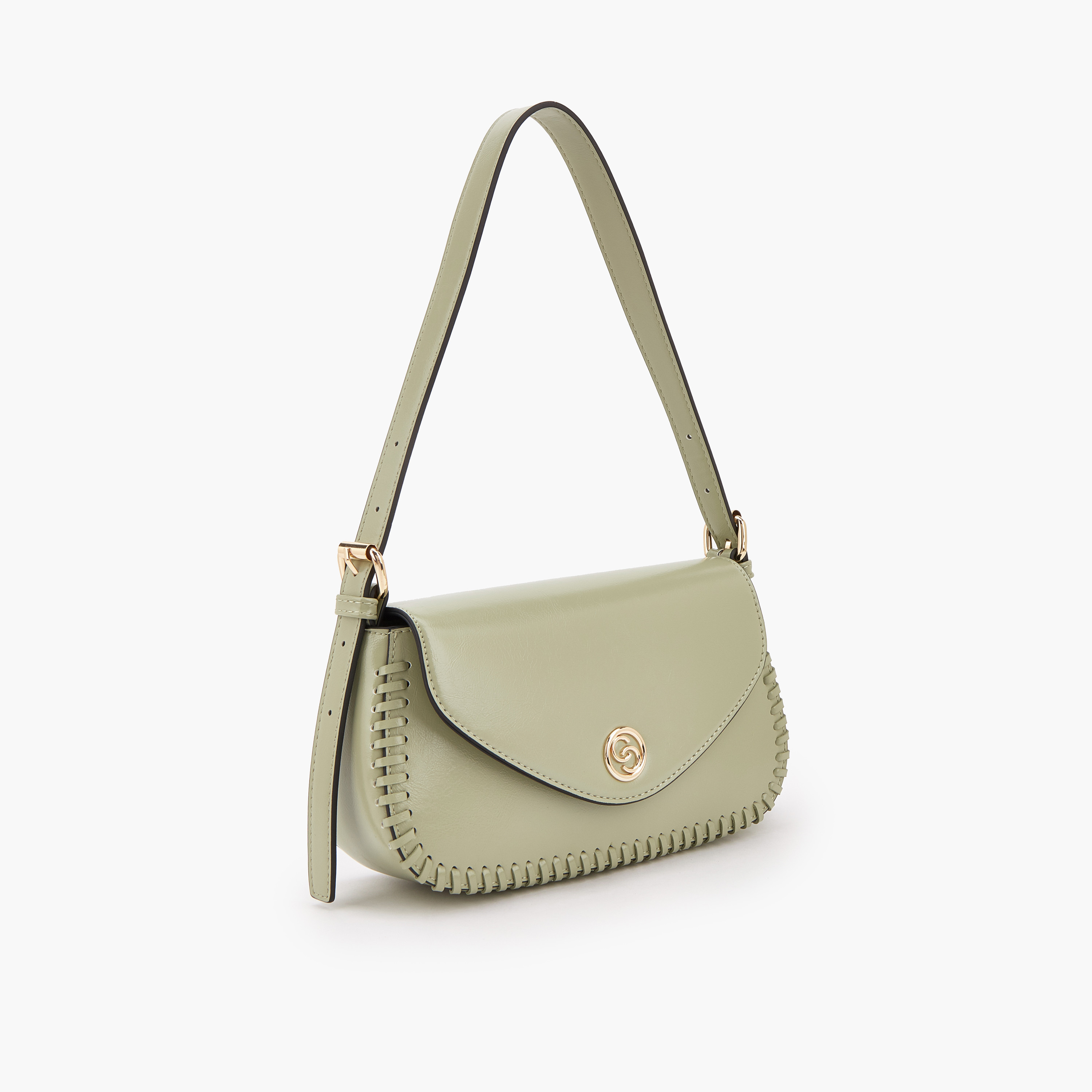 Celeste Stitch Detail Shoulder Bag with Button Closure-women-bagsandwallets-handbags-image-2