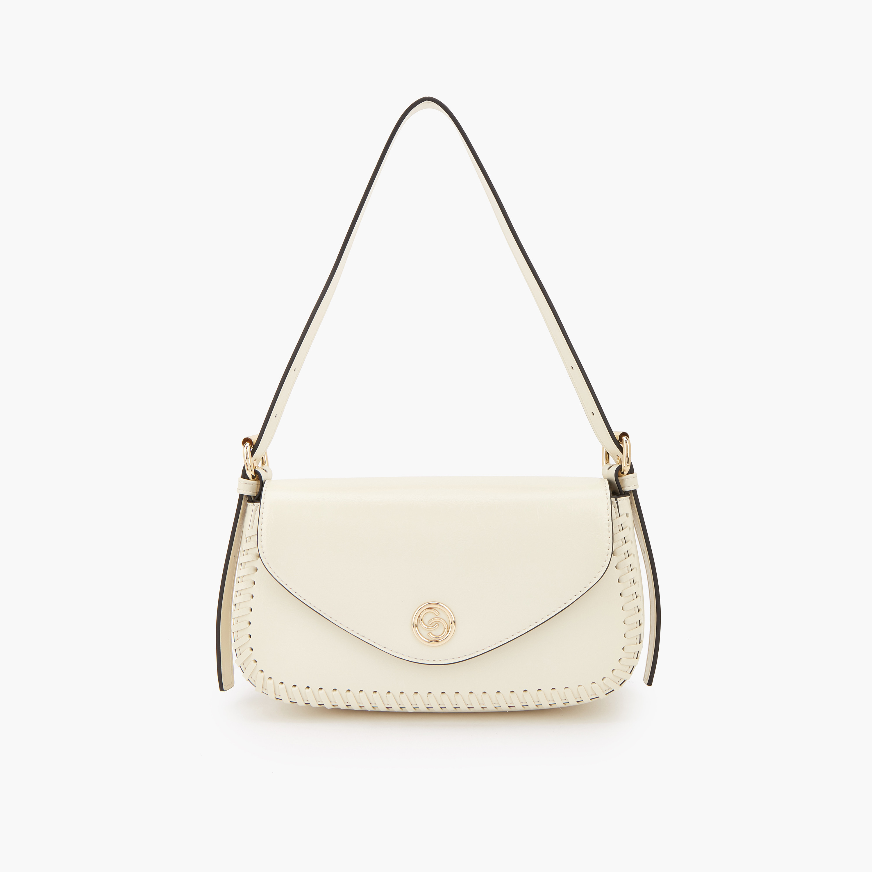 شنطة كتف بزر إغلاق وتفاصيل مغرزة من سيليست-women-bagsandwallets-handbags-image-1