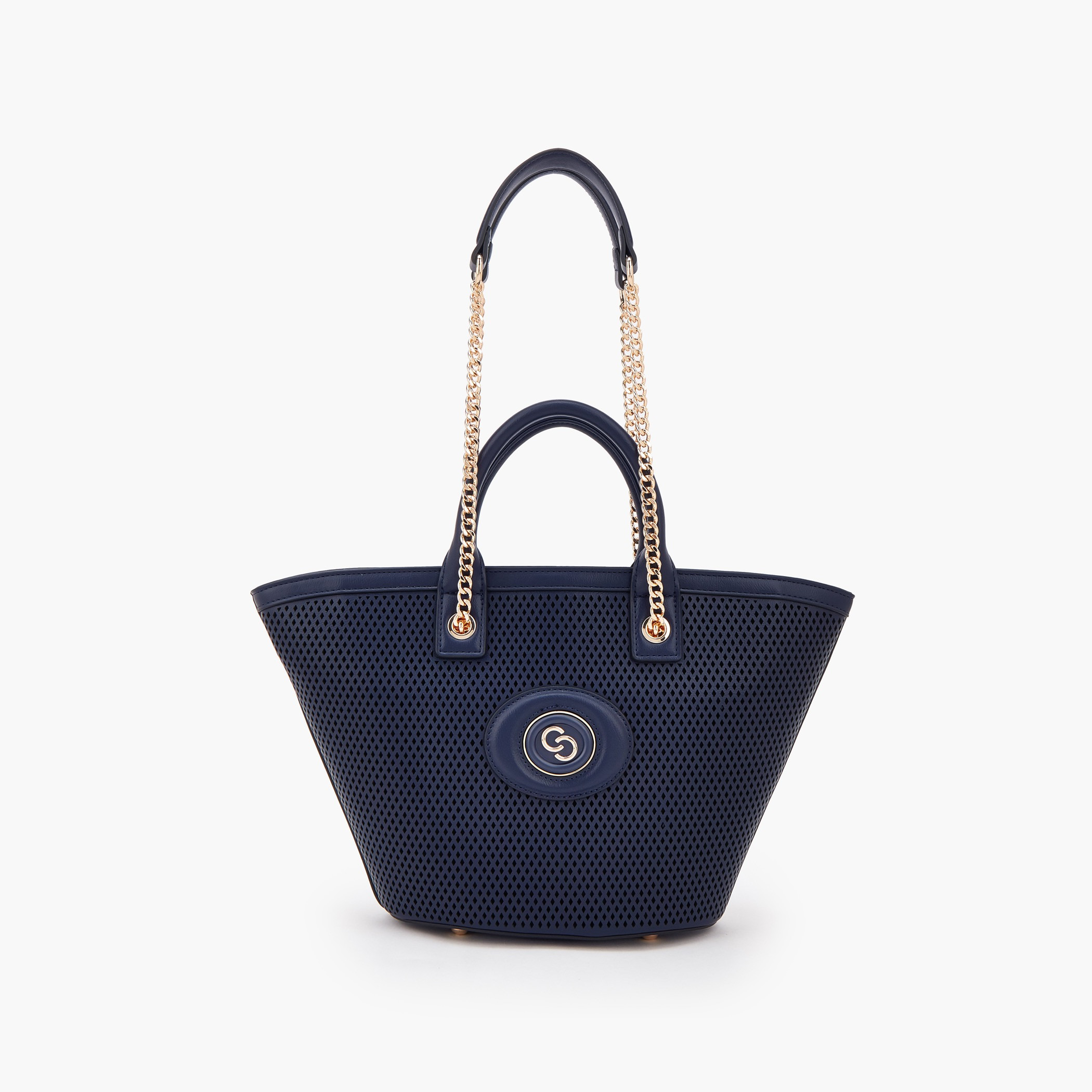 Celeste Textured Tote Bag with Chain Strap-women-bagsandwallets-handbags-image-1
