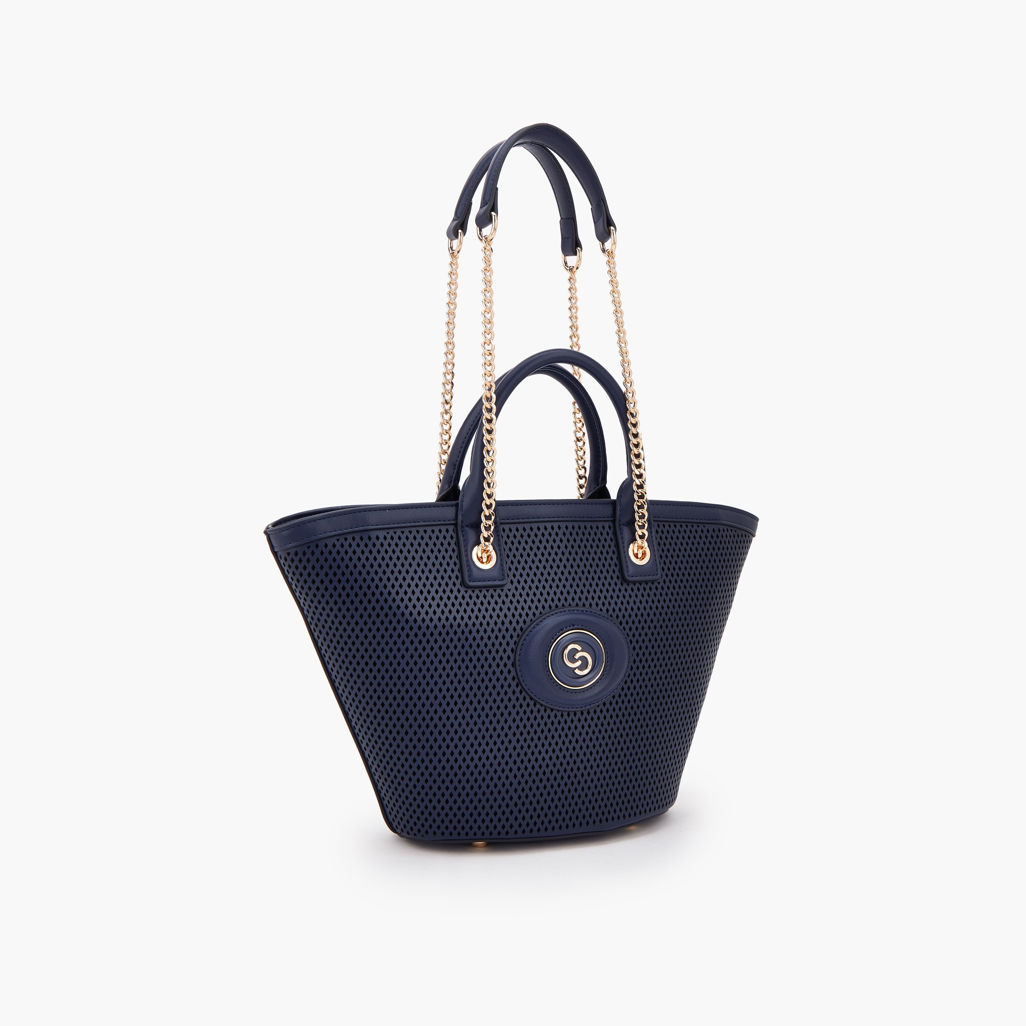 Celeste Textured Tote Bag with Chain Strap-women-bagsandwallets-handbags-image-2