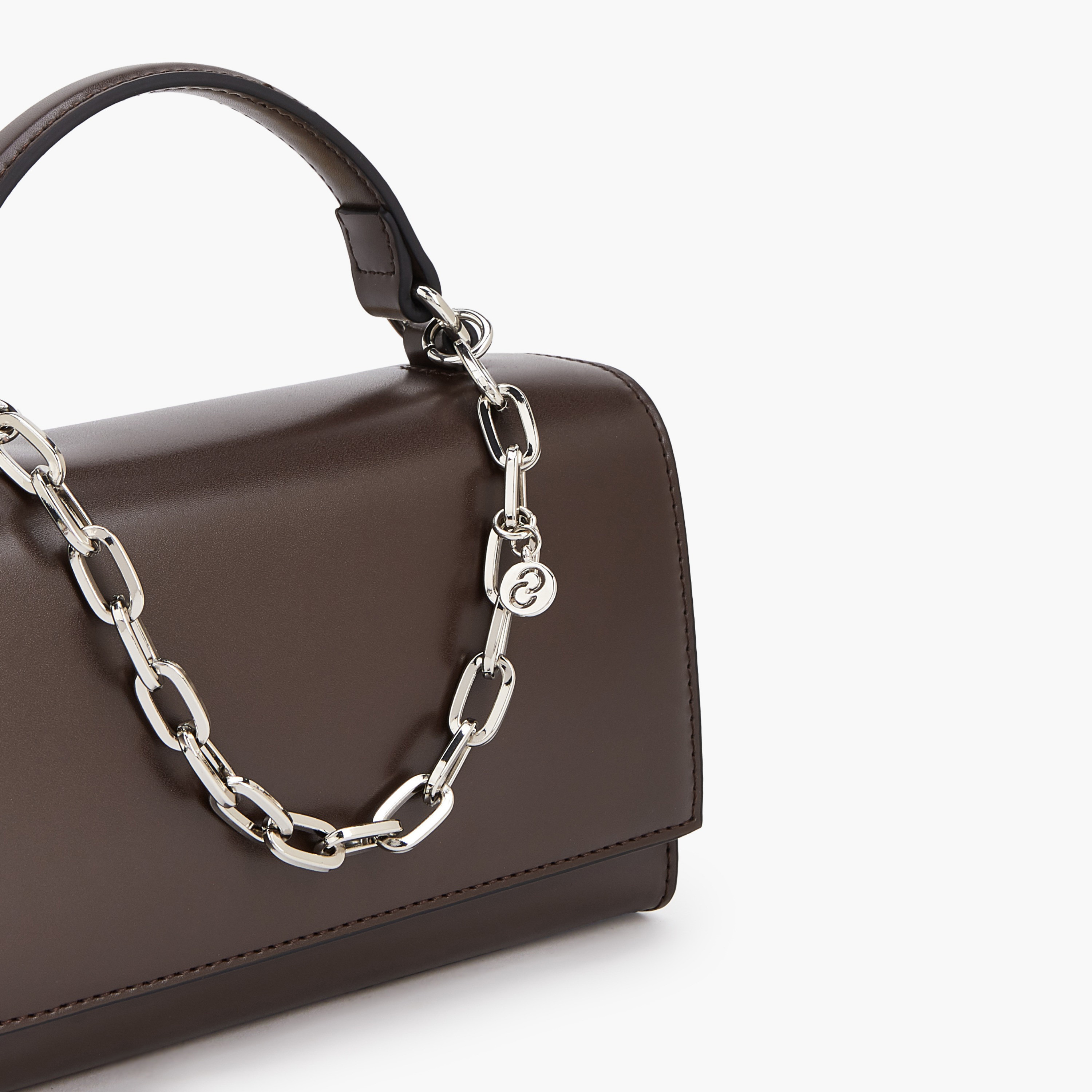 Celeste Solid Satchel Bag with Chain Detail-women-bagsandwallets-handbags-image-4