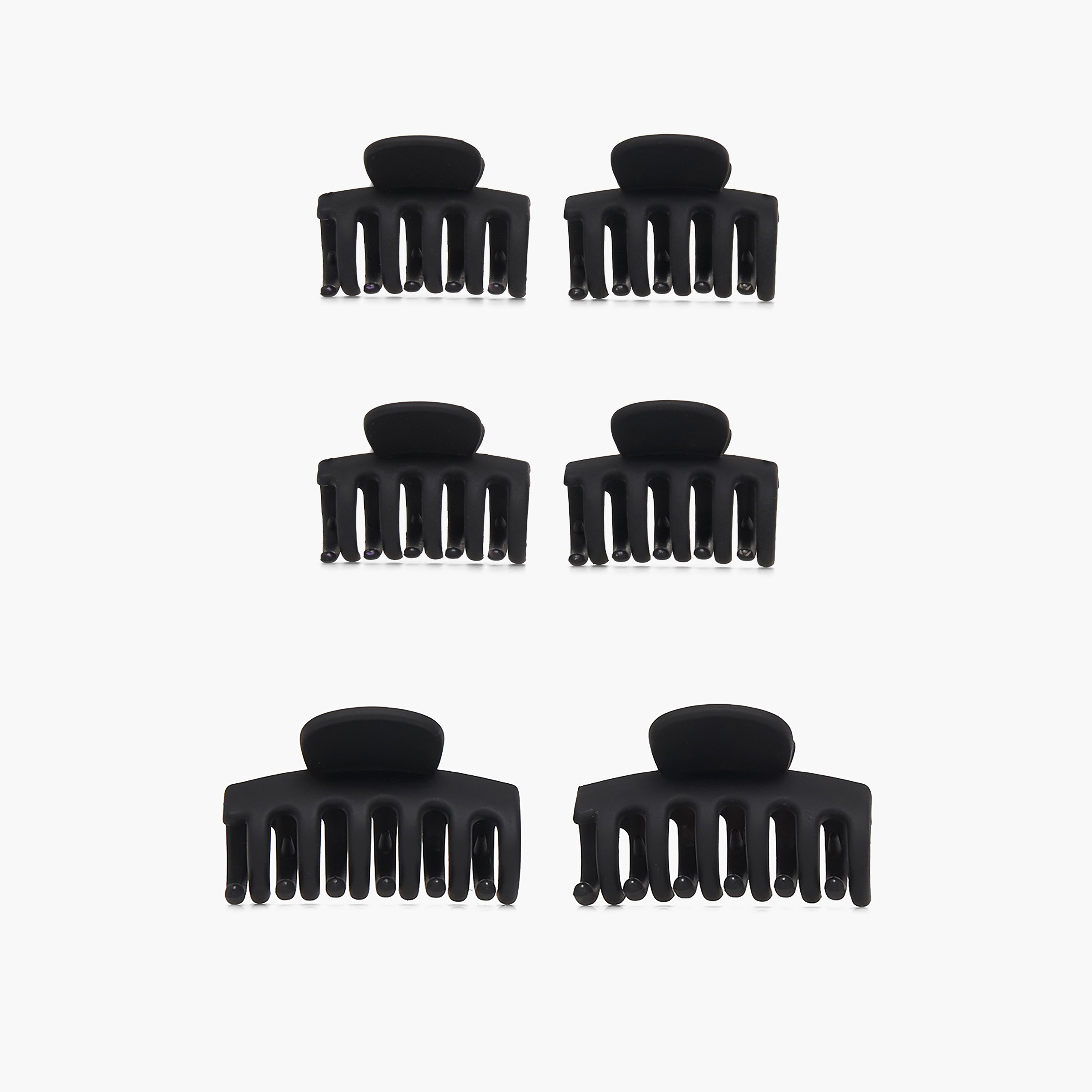 Pack of 6 Rectangular Hair Clamps with Matte Finish-women-hairaccessories-clamps-image-1