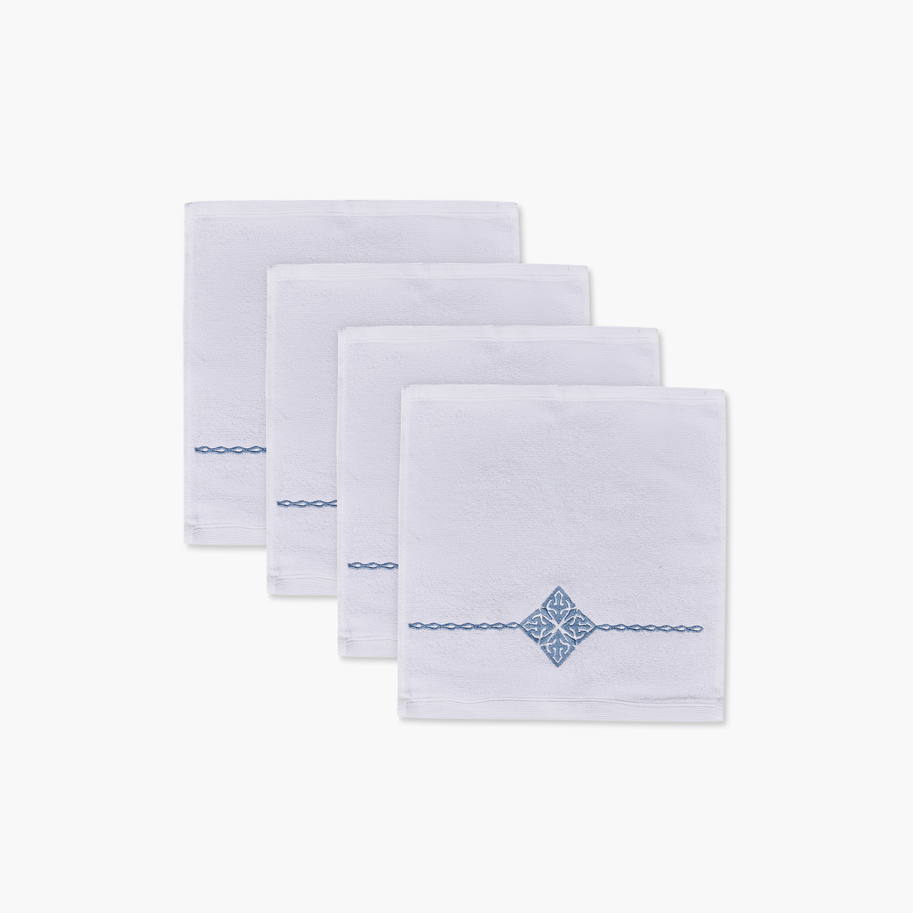 Zarqa 4-Piece Embroidered Face Towel Set - 30x30 cm-household-bathandlaundry-bathlinen-towels-image-1