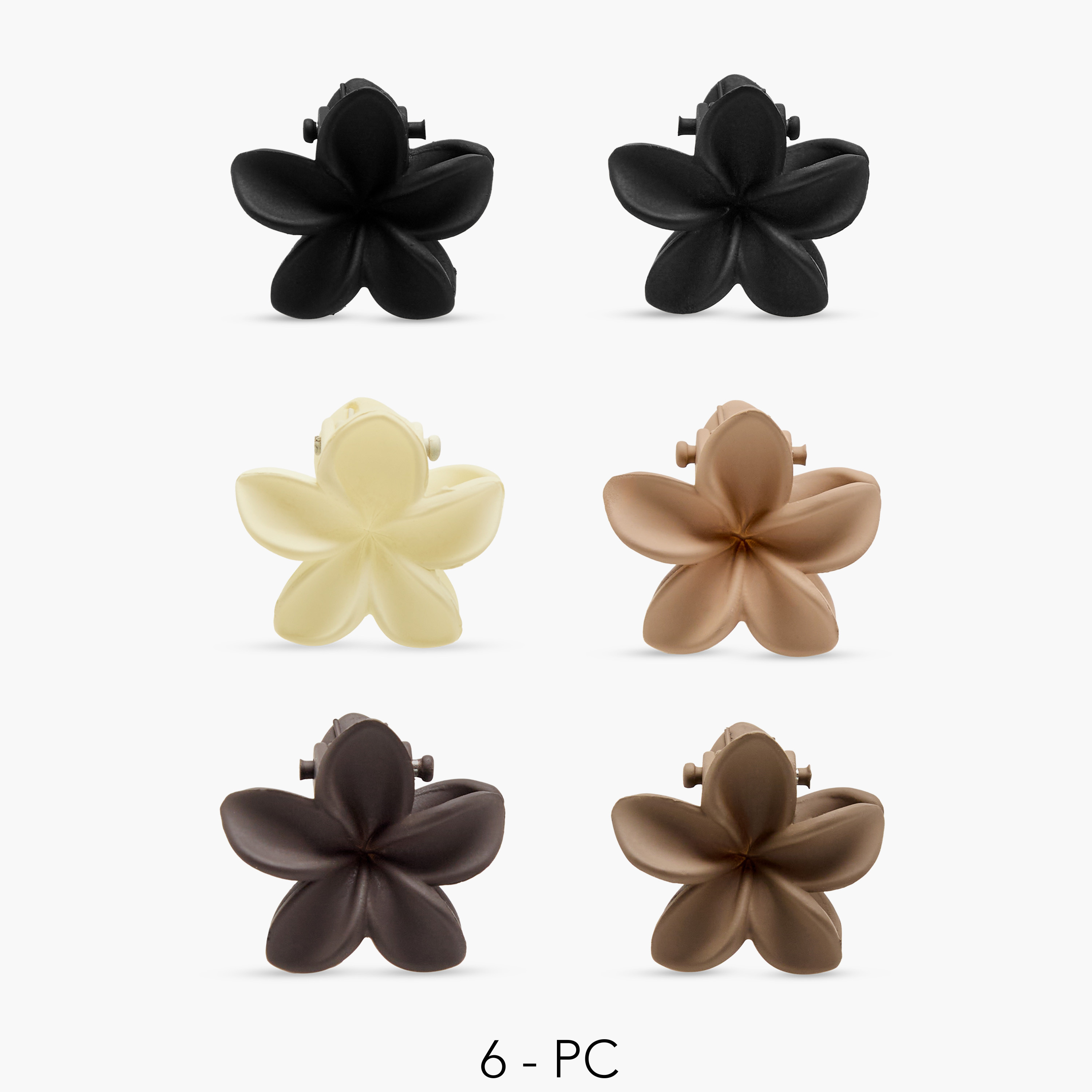 Pack of 6 Floral Hair Clamp with Matte Finish-women-hairaccessories-clamps-image-1