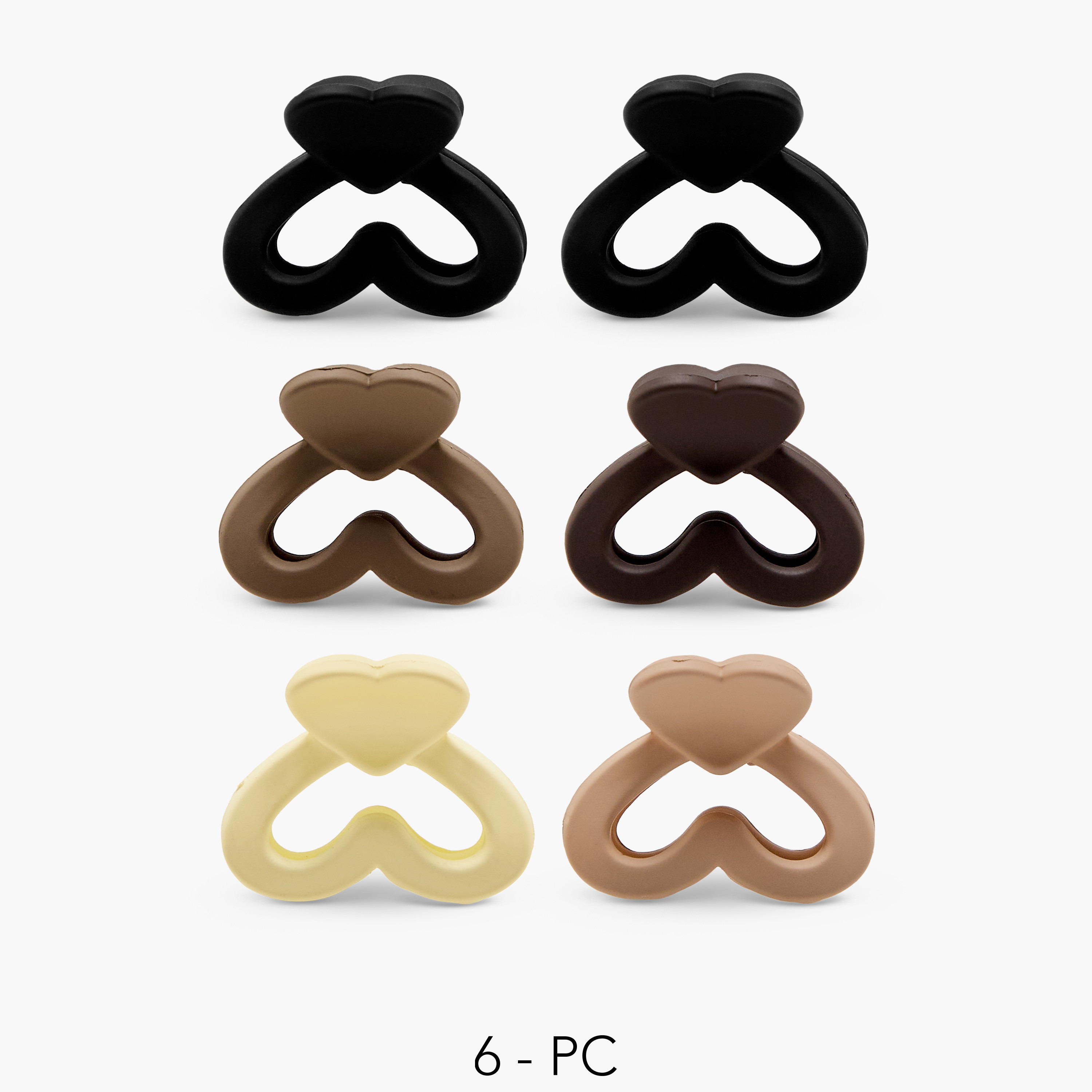 Pack of 6 Heart Hair Clamp-women-hairaccessories-clamps-image-1