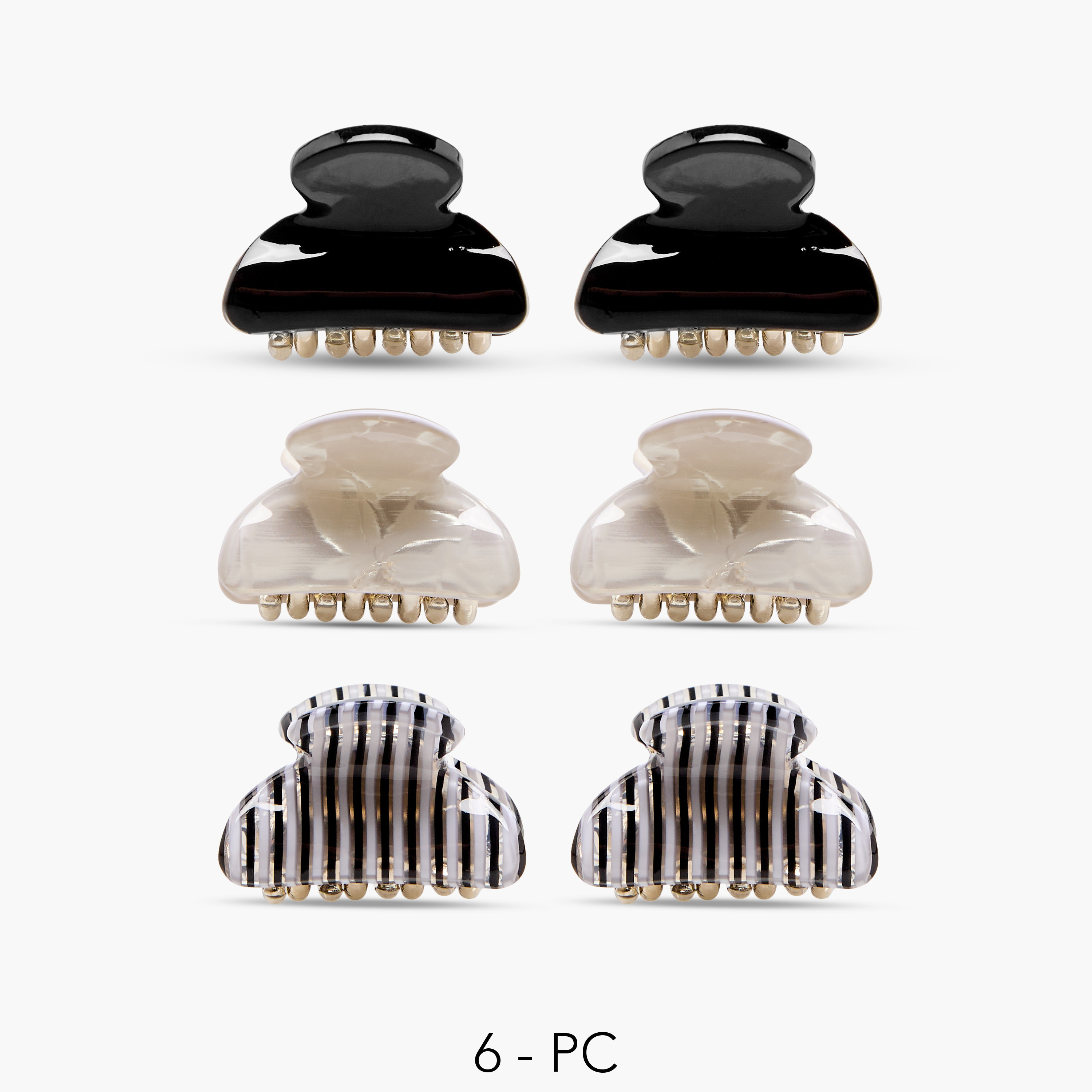 Pack of 6 Curved Hair Clamp-women-hairaccessories-clamps-image-1