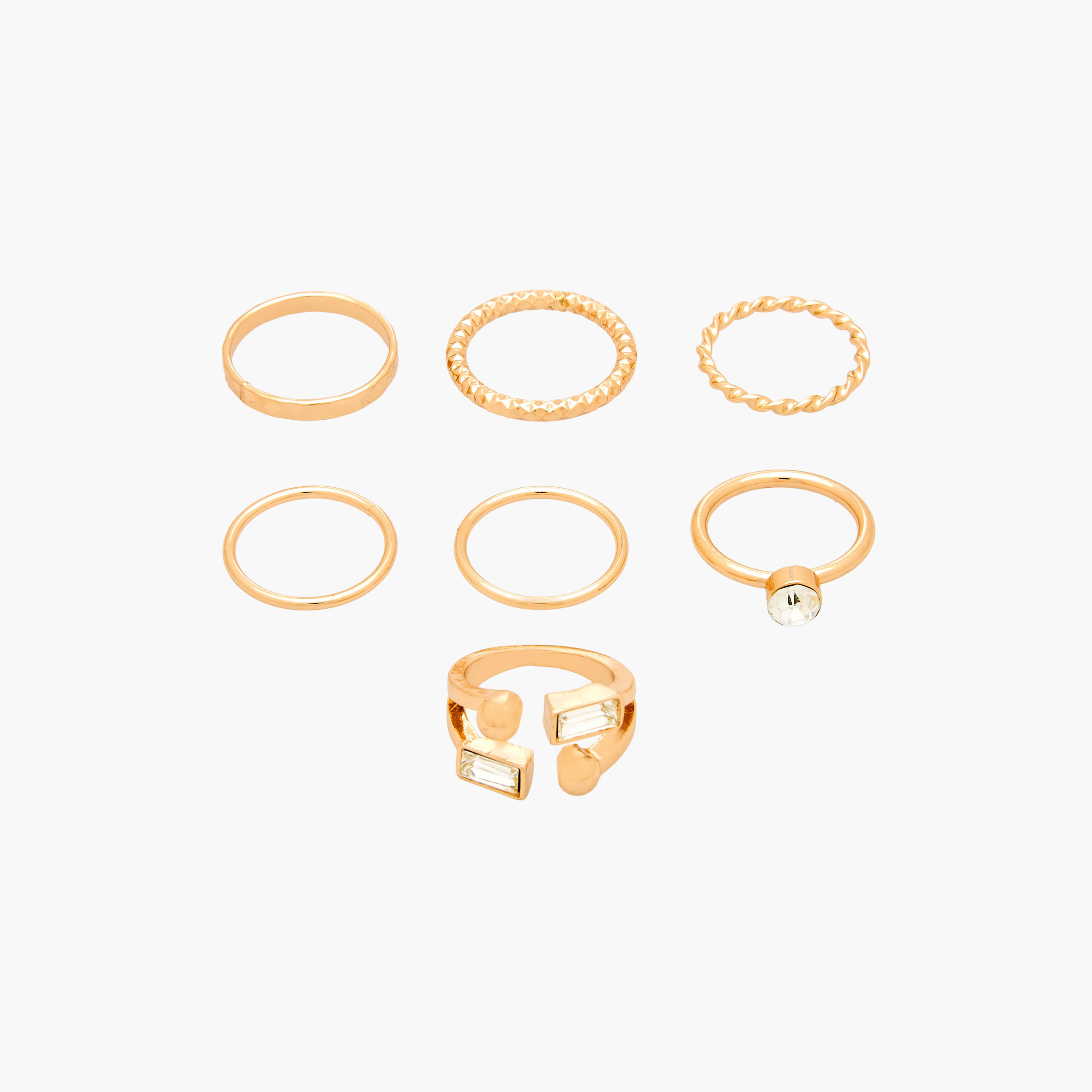 Set of 7 - Assorted Gold Tone Ring-women-watchesandjewellery-jewellery-rings-image-1