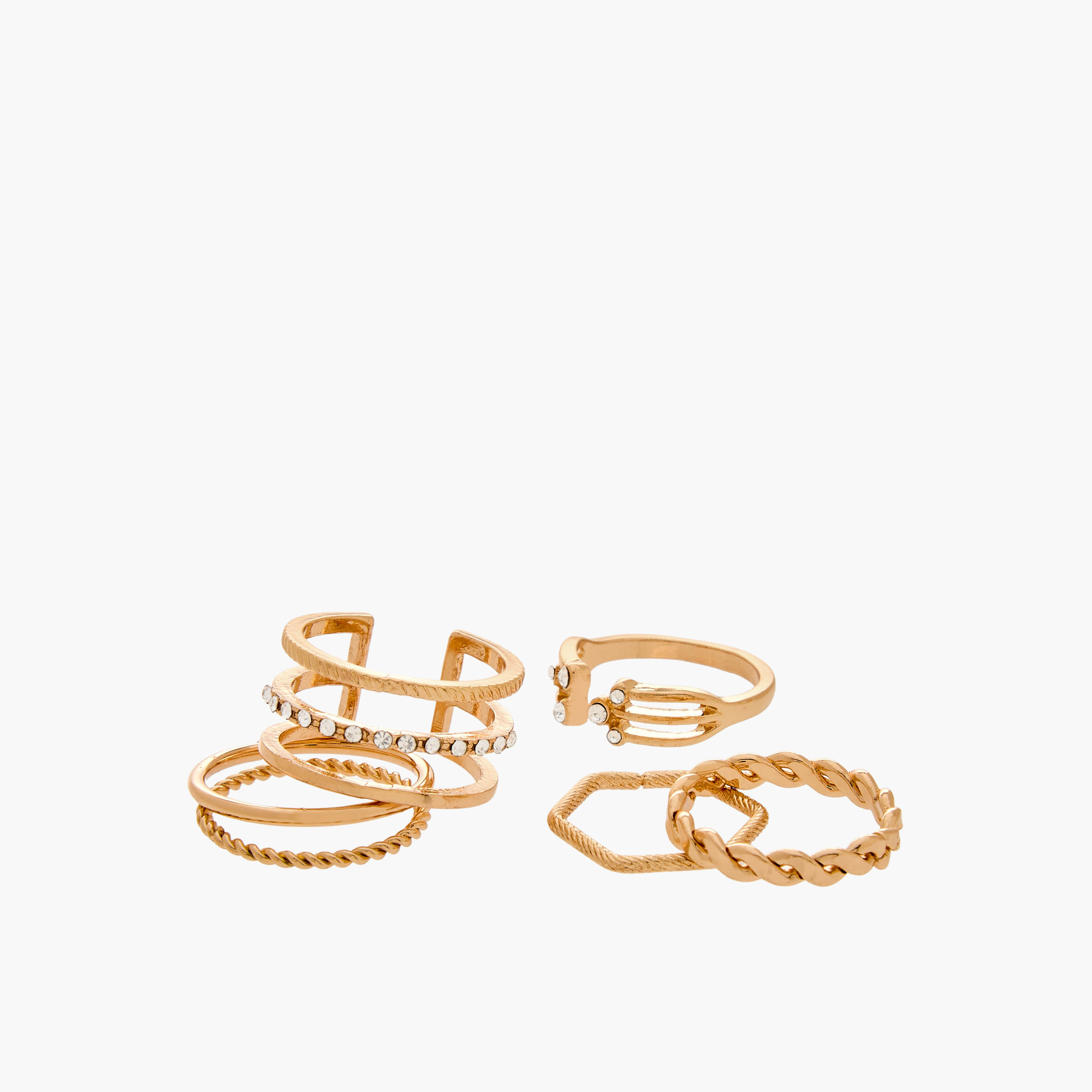Set of 6 - Assorted Gold Tone Ring-women-watchesandjewellery-jewellery-rings-image-8