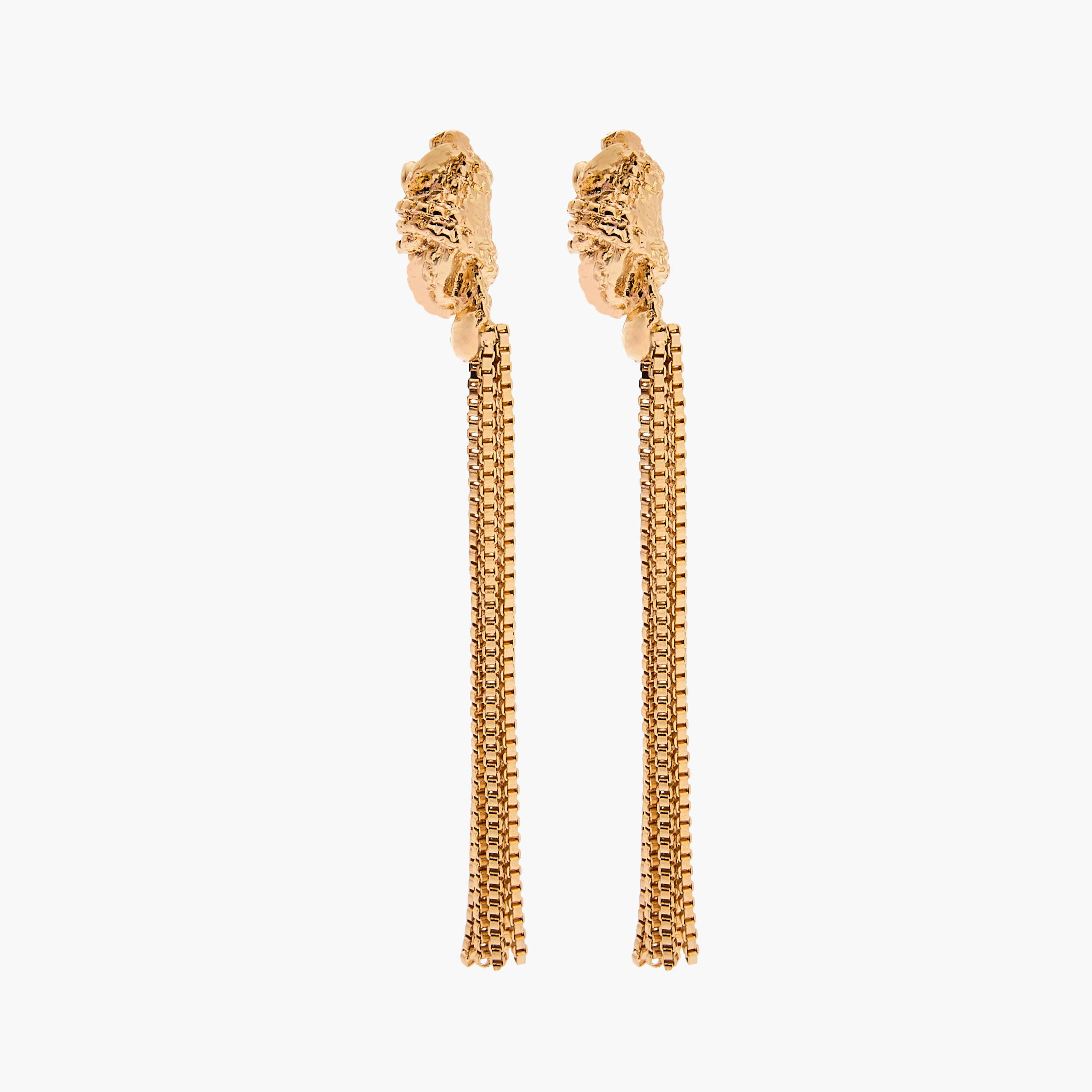 حلق متدلي بلون ذهبي ومكبس إغلاق-women-watchesandjewellery-jewellery-earrings-image-2