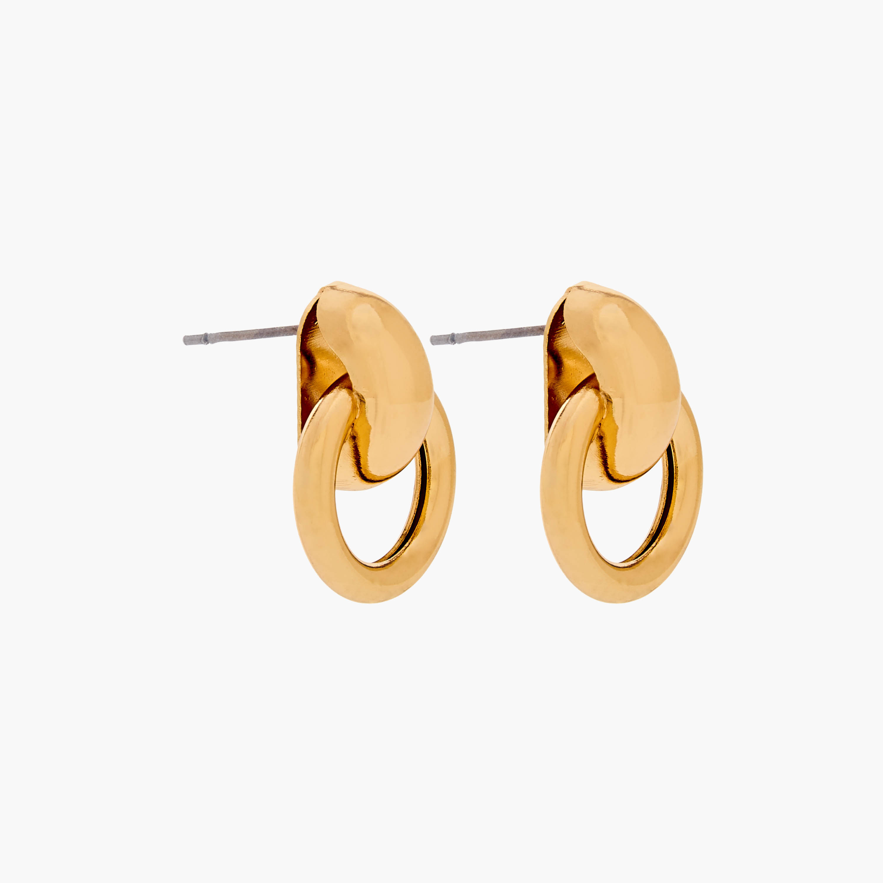 طقم حلقان بلون ذهبي بقفل خلفي ضاغط - زوجين-women-watchesandjewellery-jewellery-earrings-image-2