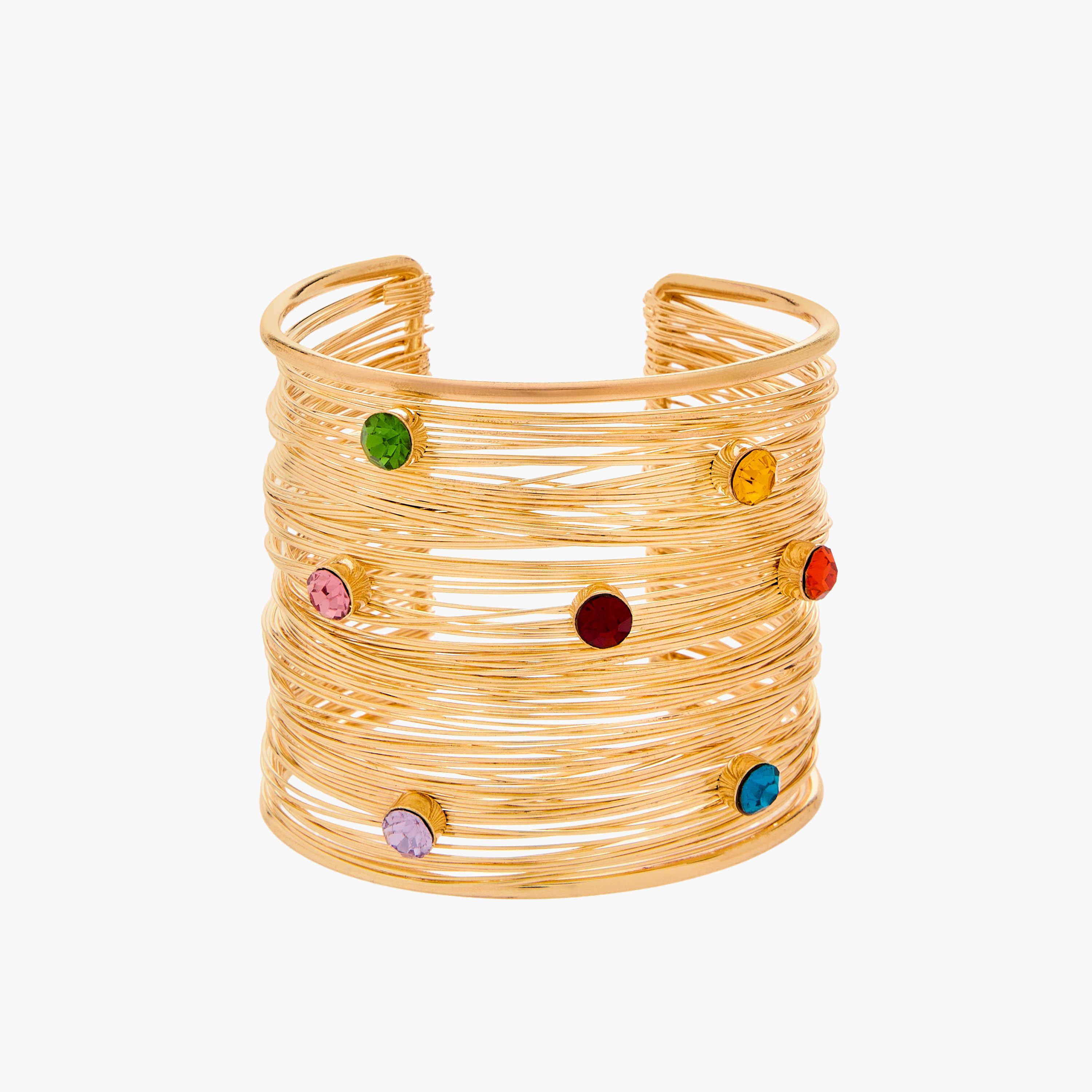Gold Tone Embellished Cuff Bracelet-women-watchesandjewellery-jewellery-banglesandbracelets-image-1