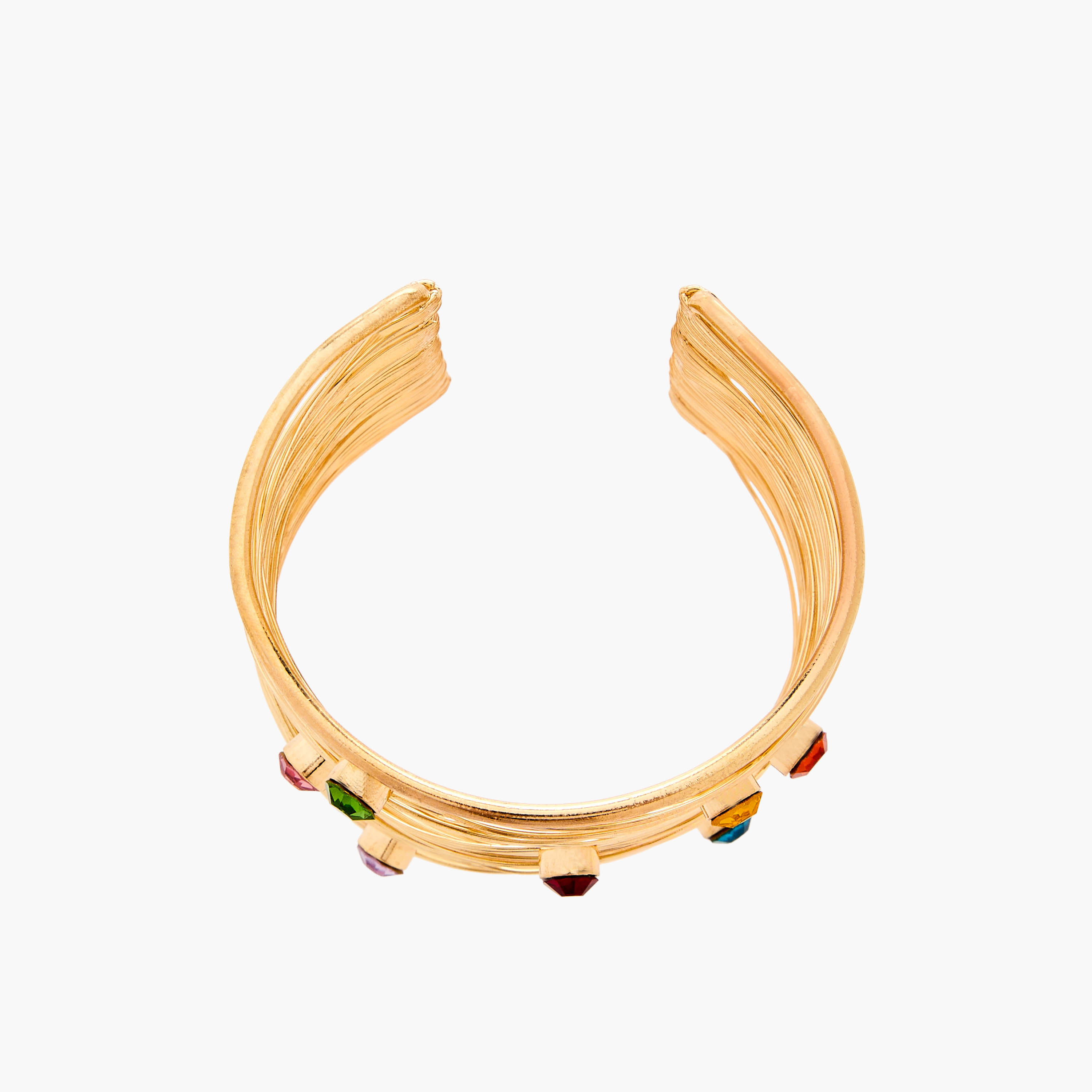 Gold Tone Embellished Cuff Bracelet-women-watchesandjewellery-jewellery-banglesandbracelets-image-2