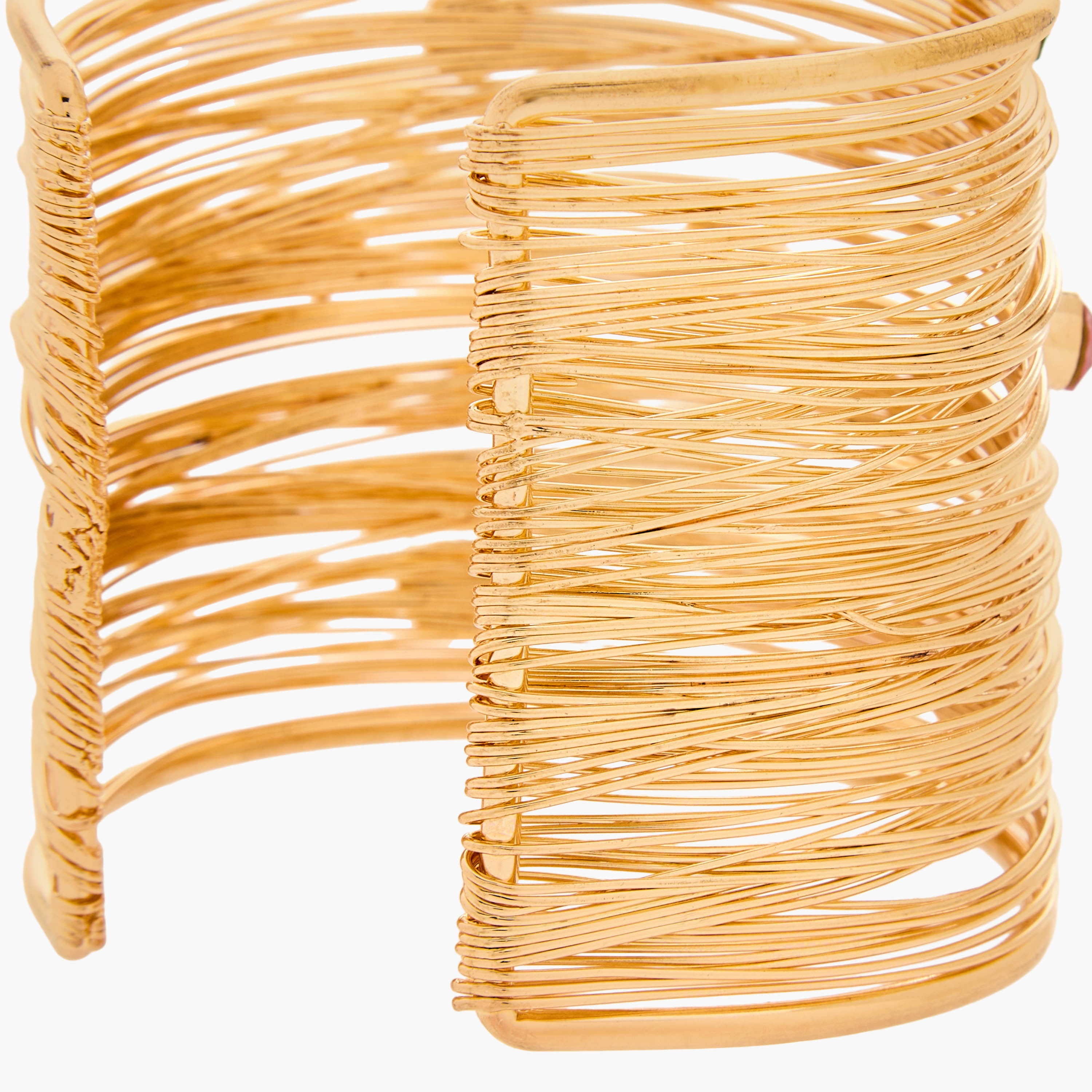 Gold Tone Embellished Cuff Bracelet-women-watchesandjewellery-jewellery-banglesandbracelets-image-3