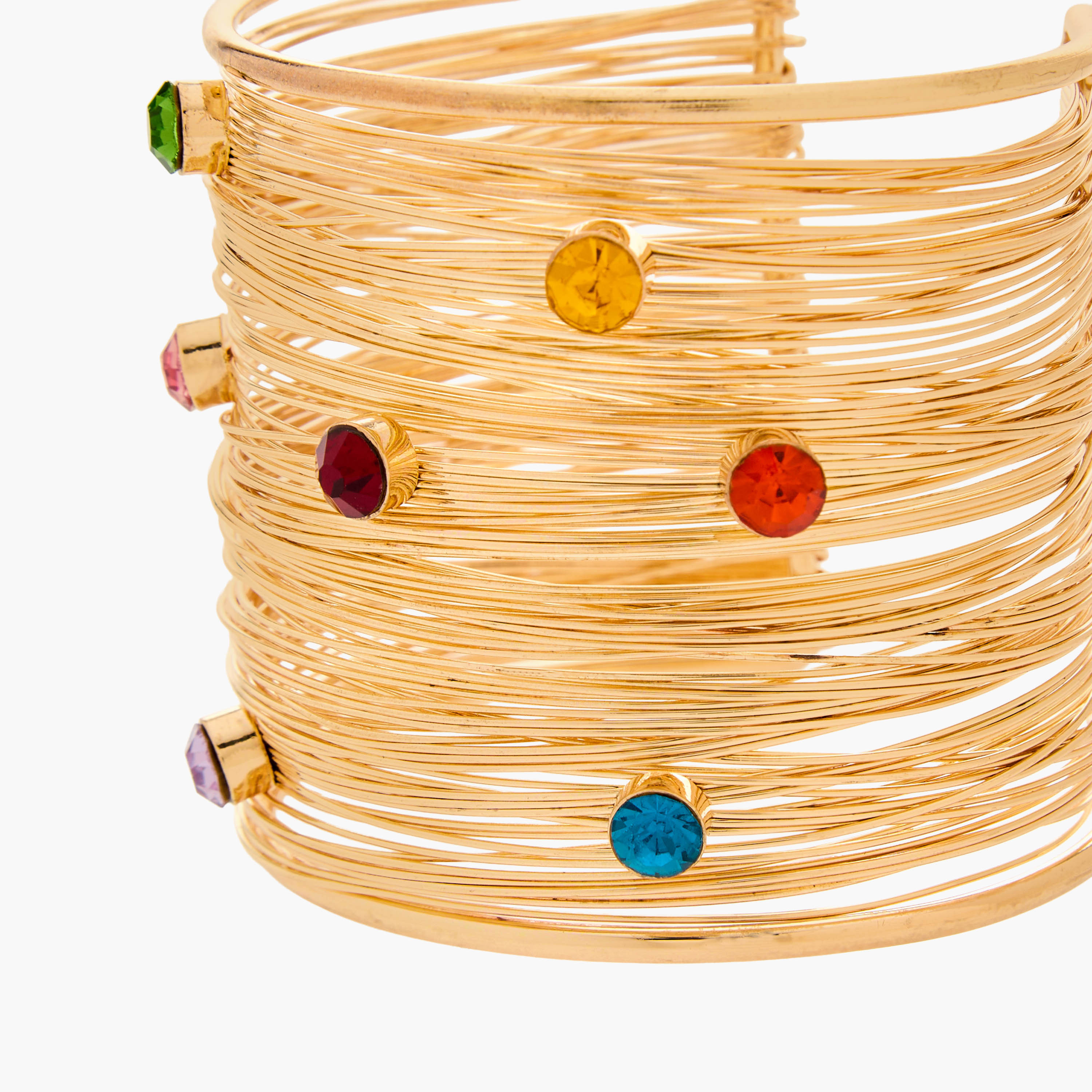 Gold Tone Embellished Cuff Bracelet-women-watchesandjewellery-jewellery-banglesandbracelets-image-4