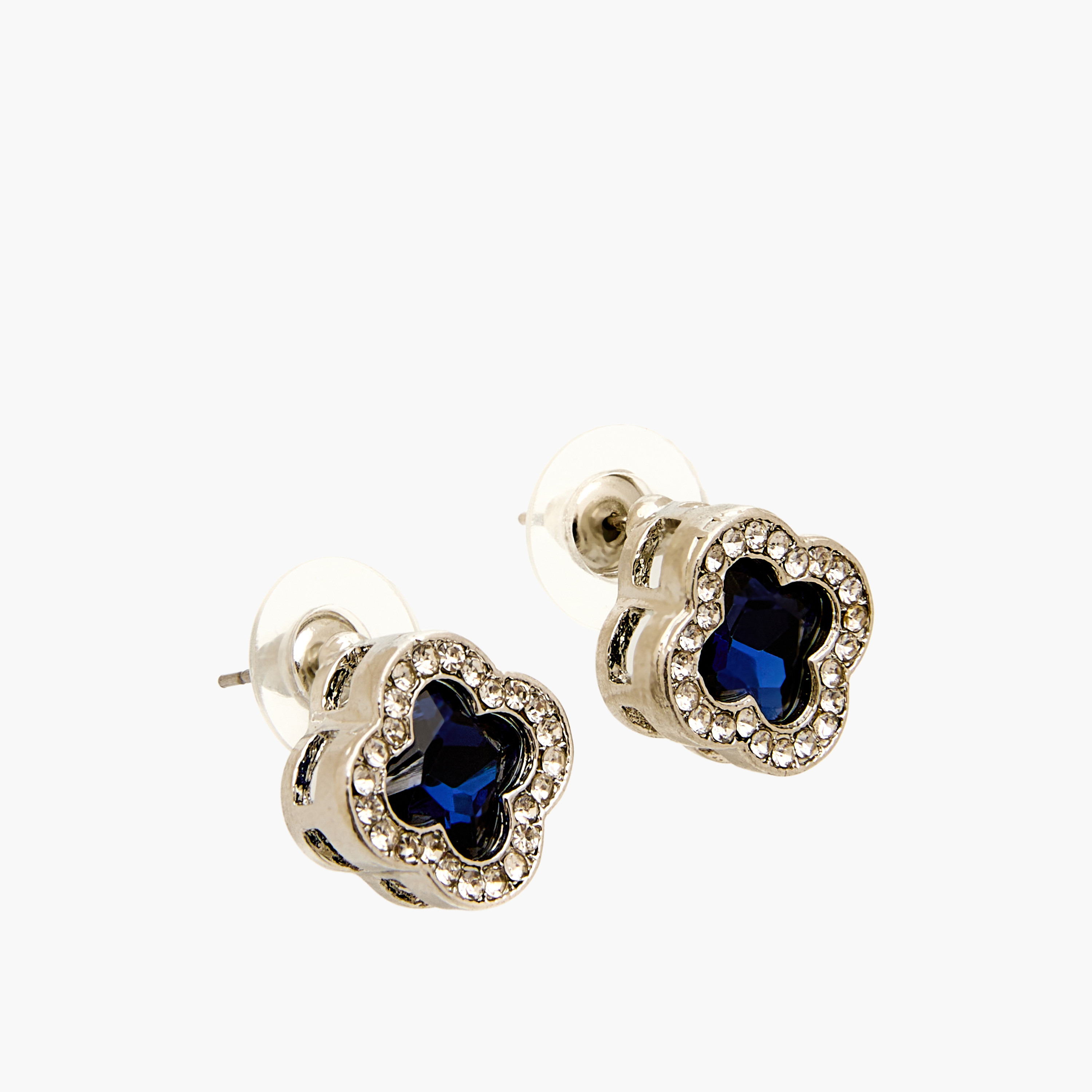 طقم قلادة وأقراط مزينة بأحجار كريستال صناعية - قطعتين-women-watchesandjewellery-jewellery-necklacesandpendants-image-4