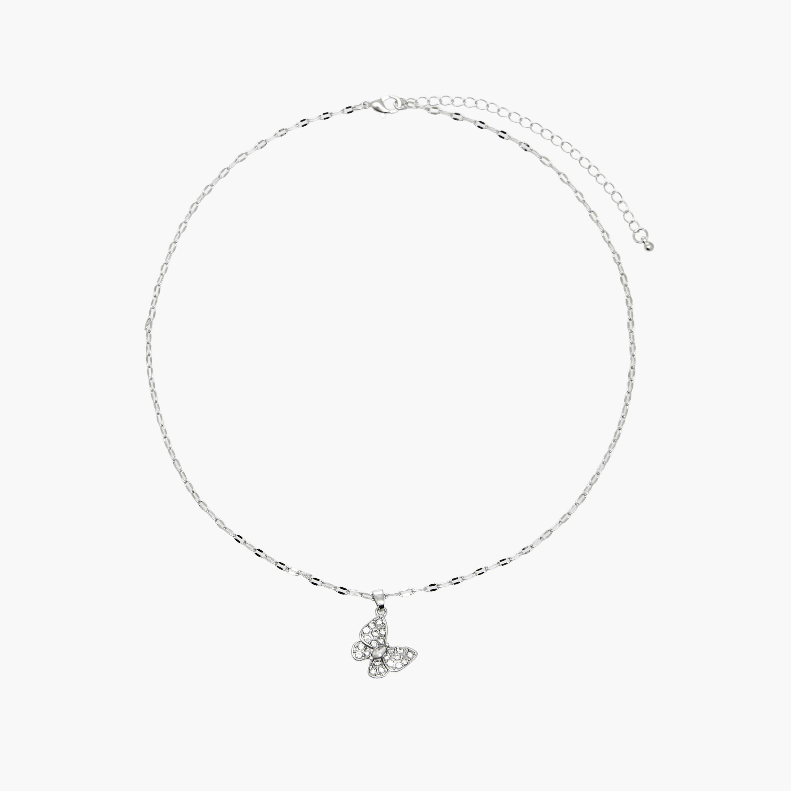 Set of 2 - Butterfly Embellished Pendant Necklace and Earrings-women-watchesandjewellery-jewellery-jewellerysets-image-2