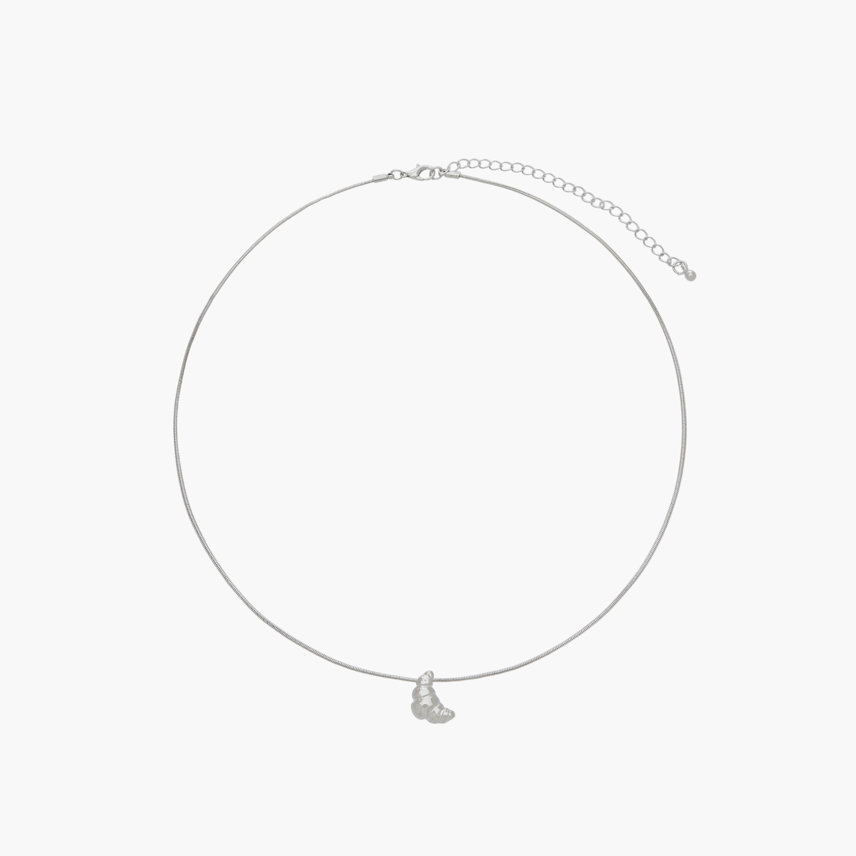 Silver Tone Necklace with Croissant Pendant-women-watchesandjewellery-jewellery-necklacesandpendants-image-1