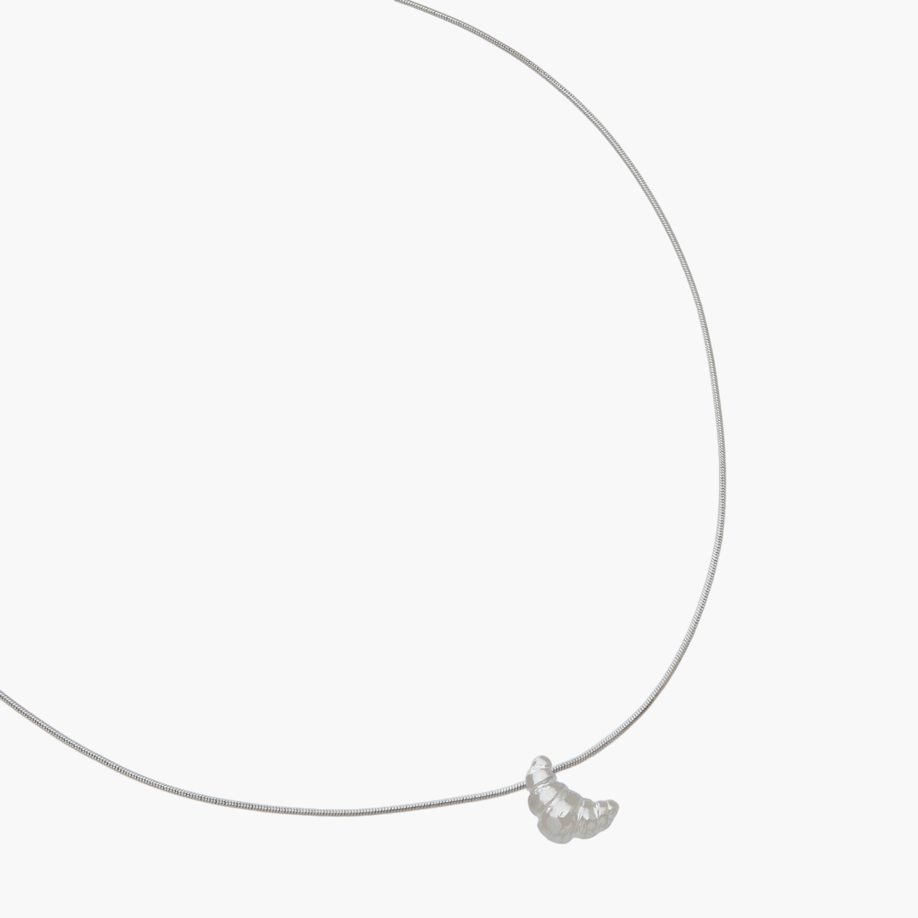 Silver Tone Necklace with Croissant Pendant-women-watchesandjewellery-jewellery-necklacesandpendants-image-2