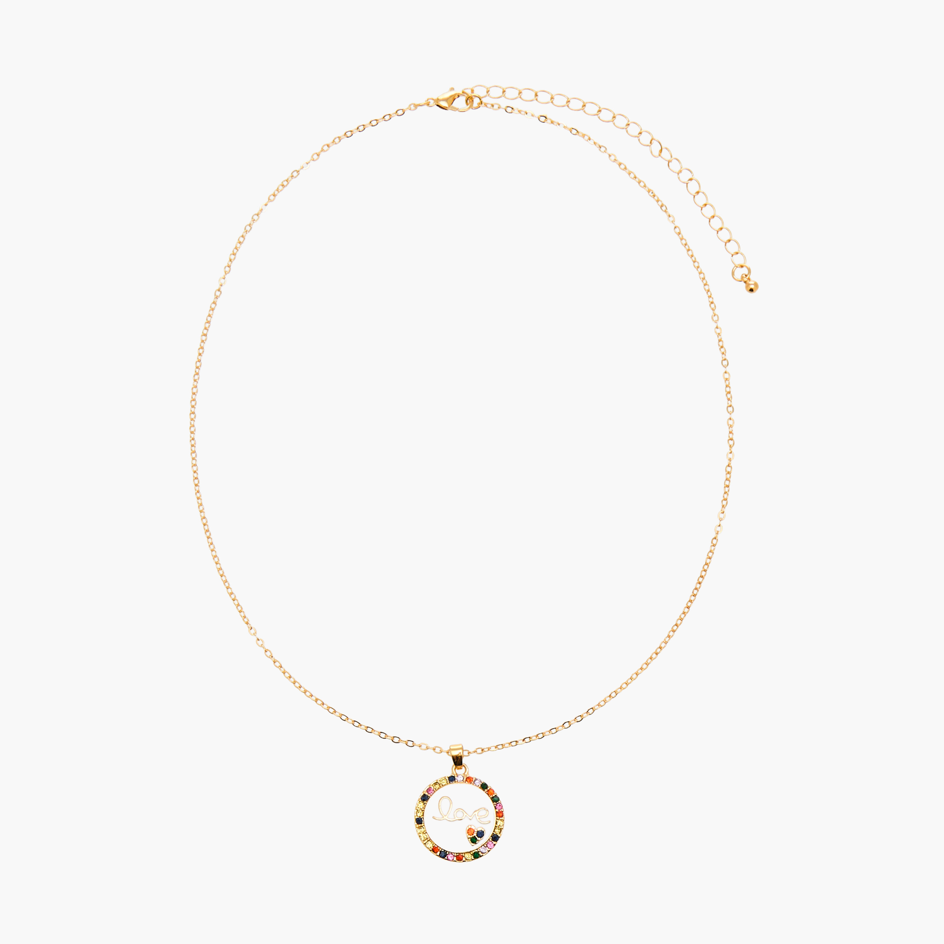 عقد بلون ذهبي ودلاية مزينة بالأحجار ومشبك إغلاق-women-watchesandjewellery-jewellery-necklacesandpendants-image-1