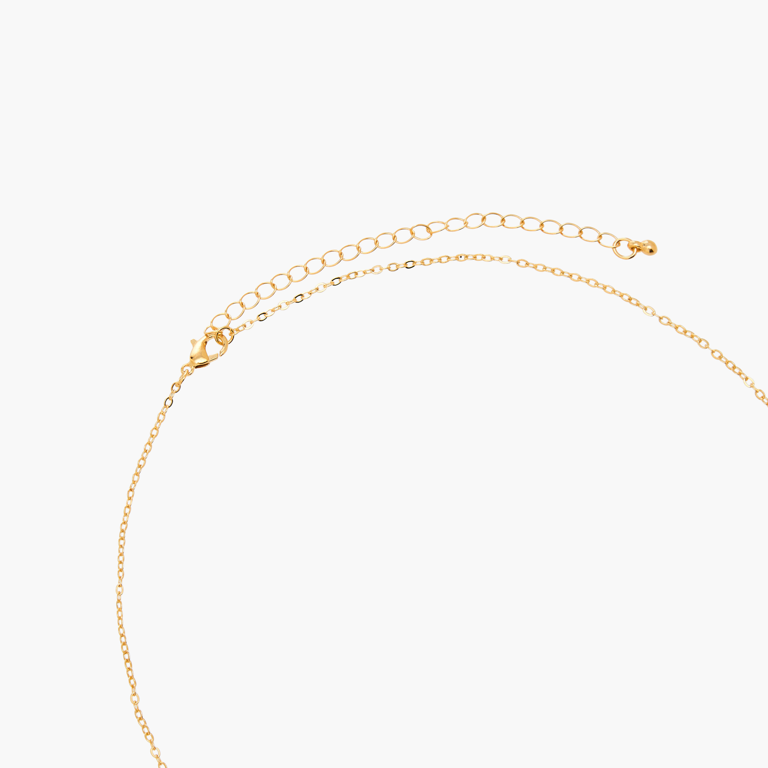 عقد بلون ذهبي ودلاية مزينة بالأحجار ومشبك إغلاق-women-watchesandjewellery-jewellery-necklacesandpendants-image-3