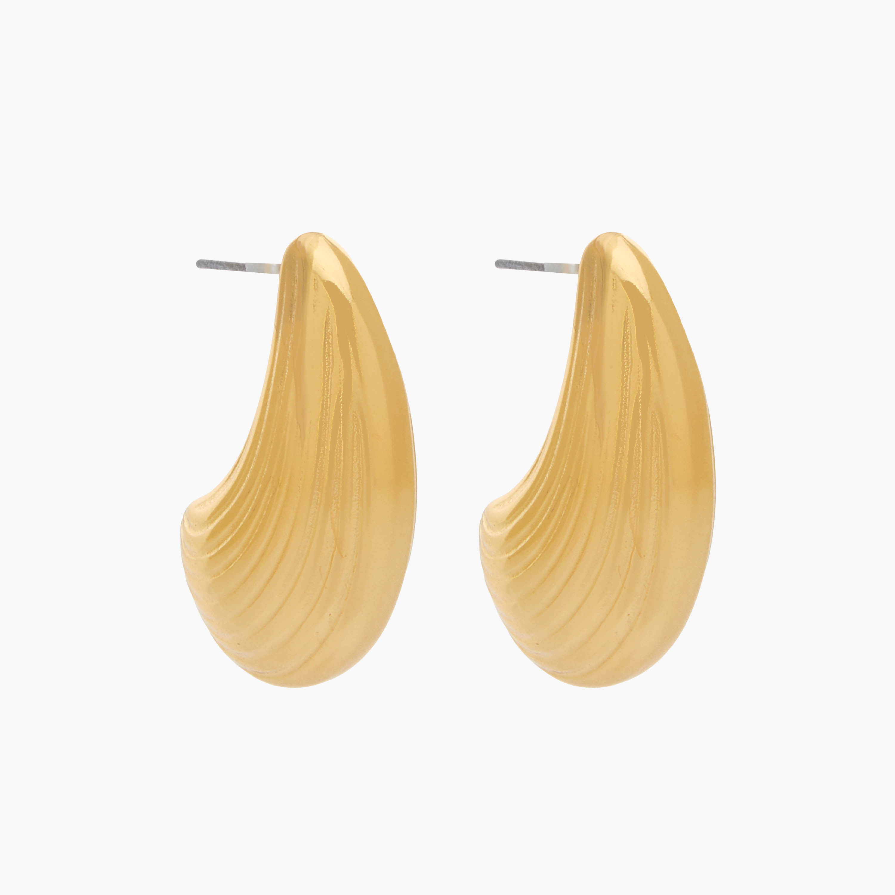Gold Tone Textured Earrings with Pushback Closure-women-watchesandjewellery-jewellery-earrings-image-2