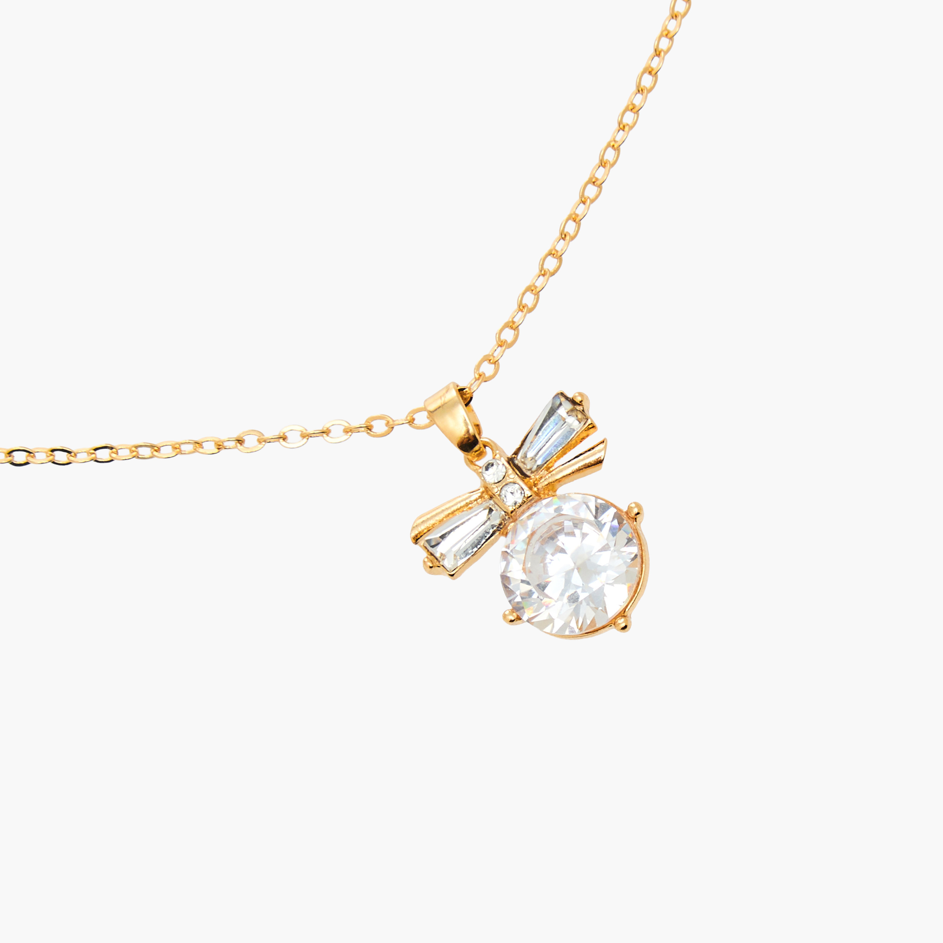 عقد بدلاية فيونكة مرصع بحجر زيركون مكعب بلون ذهبي-women-watchesandjewellery-jewellery-necklacesandpendants-image-4