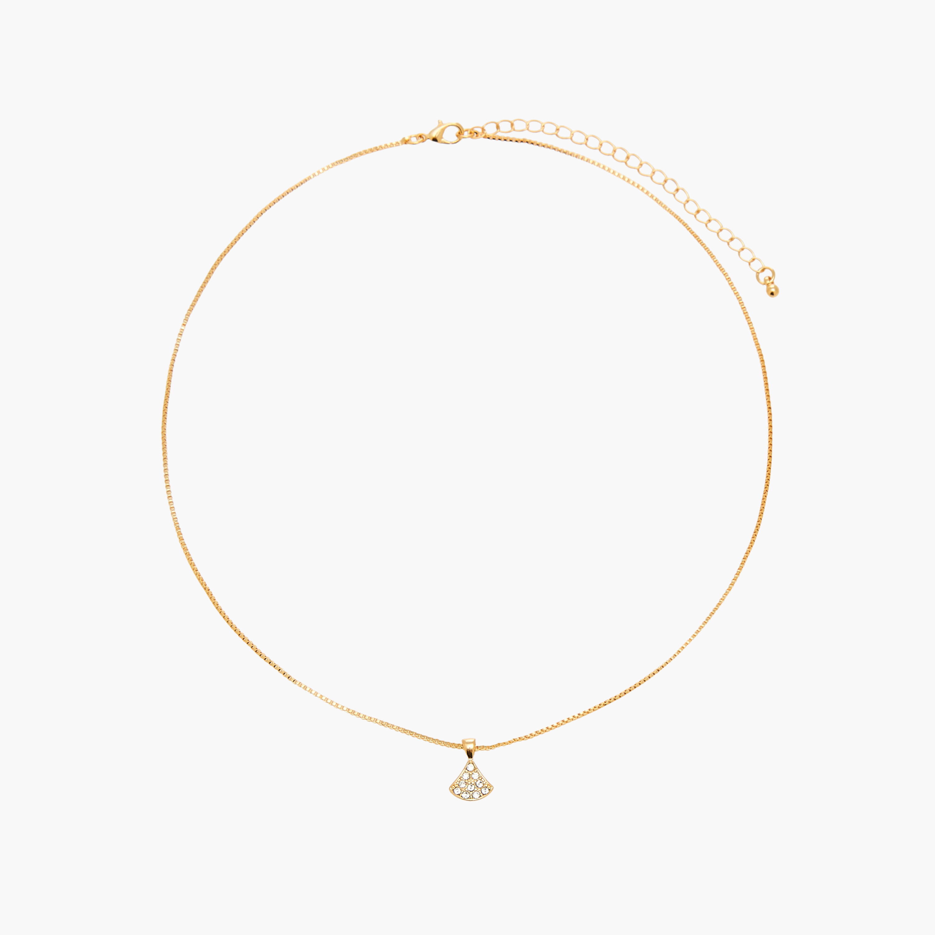Set of 2 - Cubic Zirconia Stone Embellished Triangle Pendant Necklace and Earrings-women-watchesandjewellery-jewellery-jewellerysets-image-2