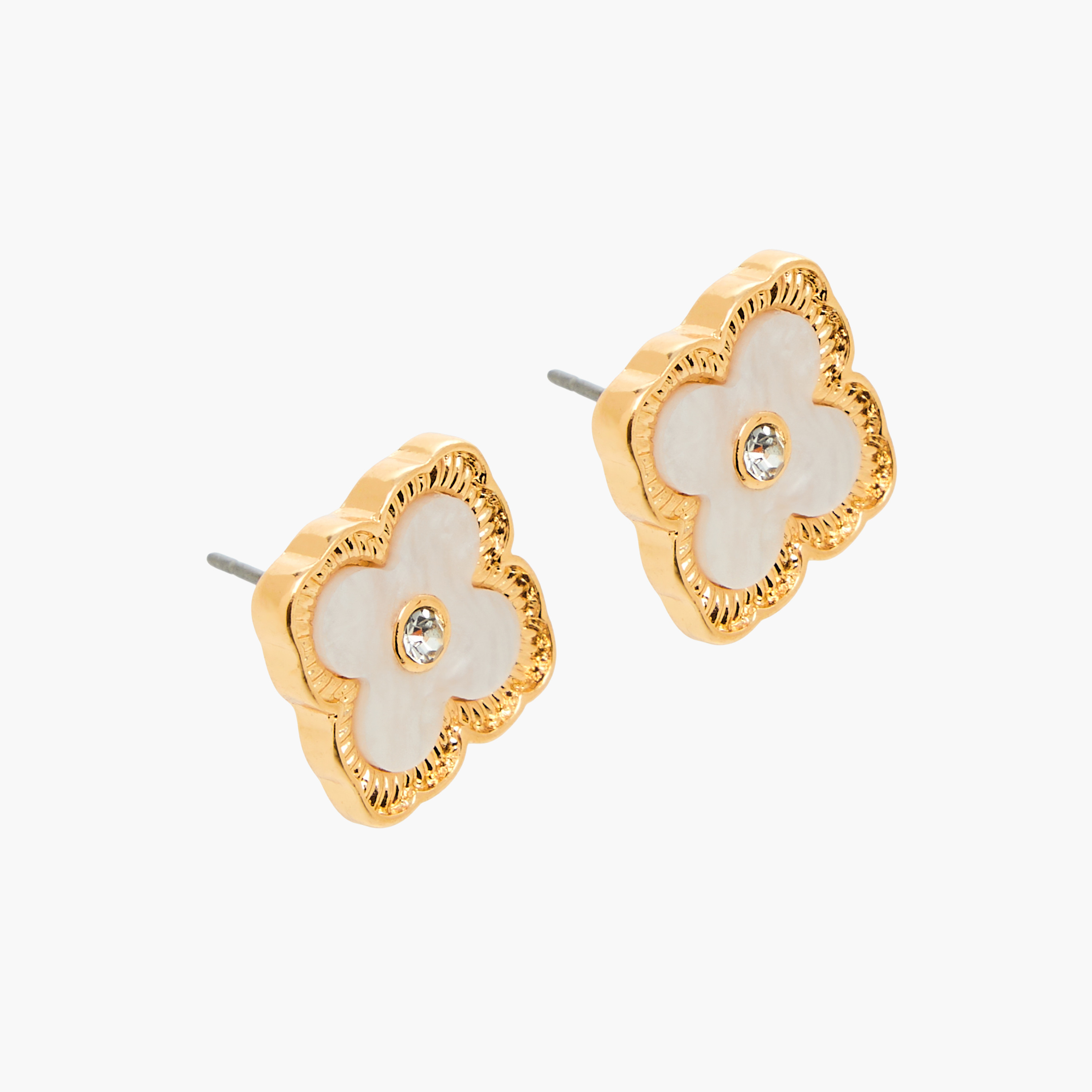 حلق وعقد بدلاية زهرية وتزيينات حجر - طقم من قطعتين-women-watchesandjewellery-jewellery-jewellerysets-image-4