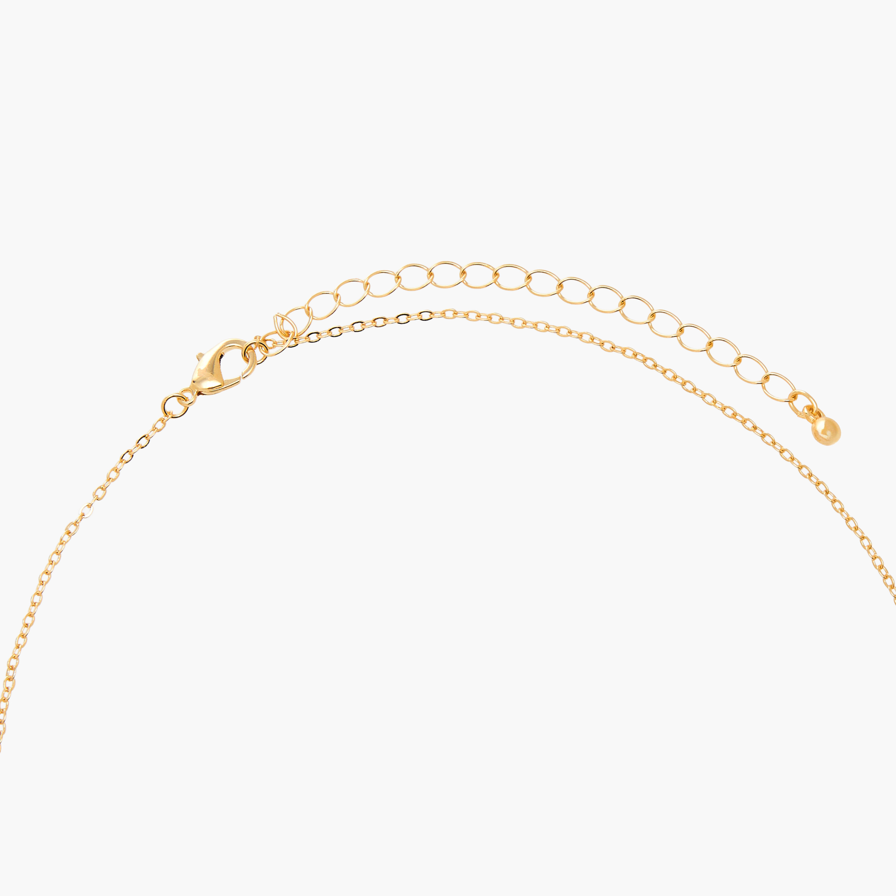 حلق وعقد بدلاية زهرية وتزيينات حجر - طقم من قطعتين-women-watchesandjewellery-jewellery-jewellerysets-image-6