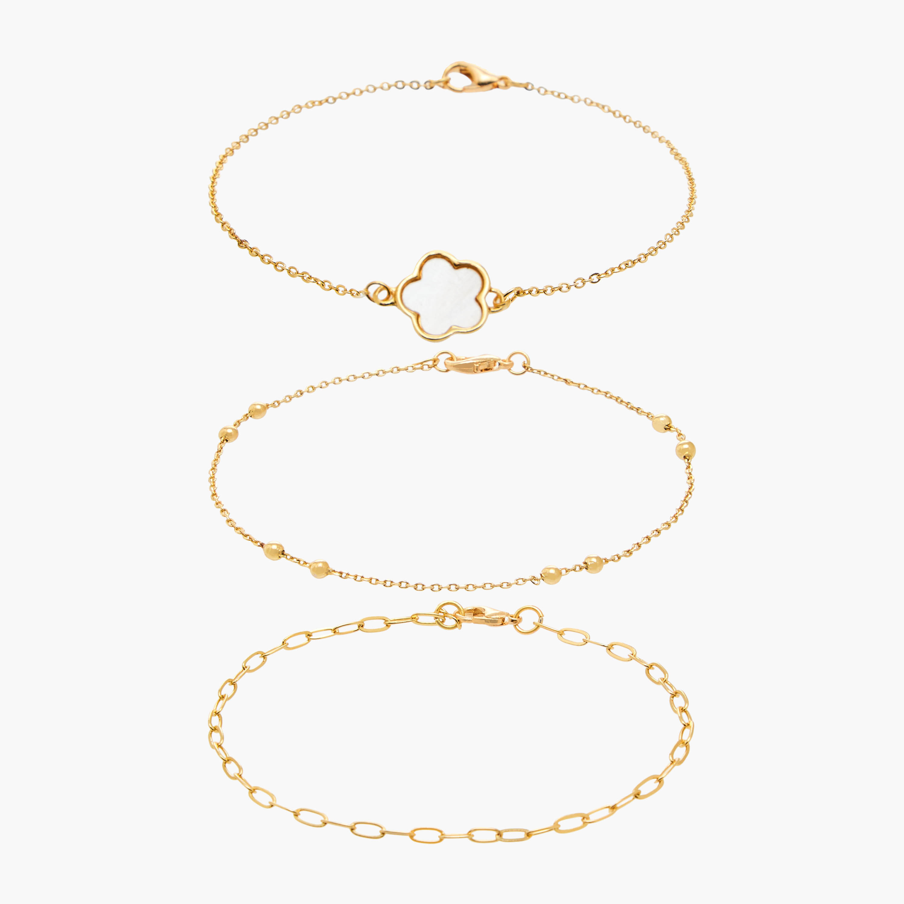 Pack of 3 Gold Tone Assorted Bracelet-women-watchesandjewellery-jewellery-banglesandbracelets-image-1