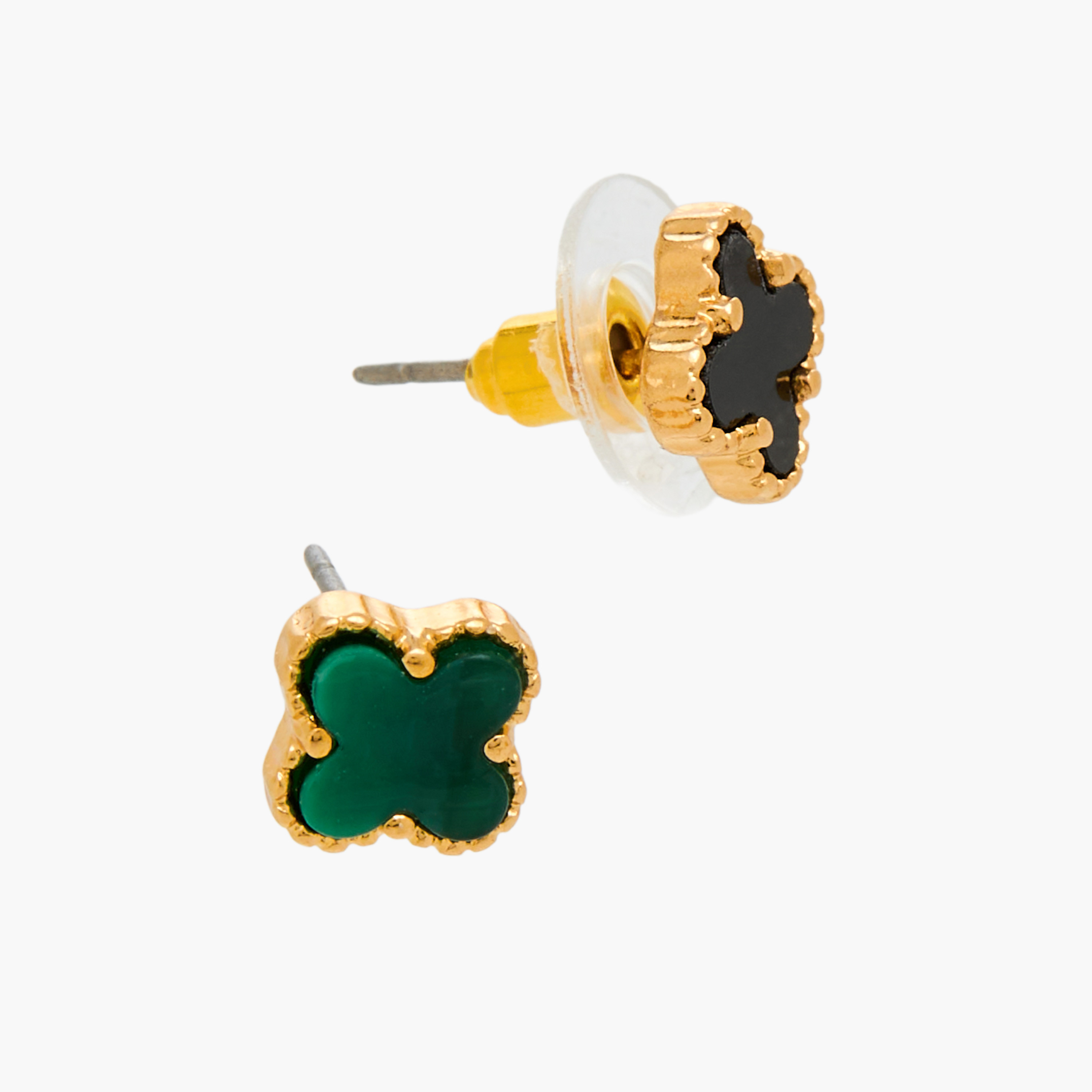 Set of 3 - Gold Tone Floral Stud Earrings with Pushback Closure-women-watchesandjewellery-jewellery-earrings-image-6