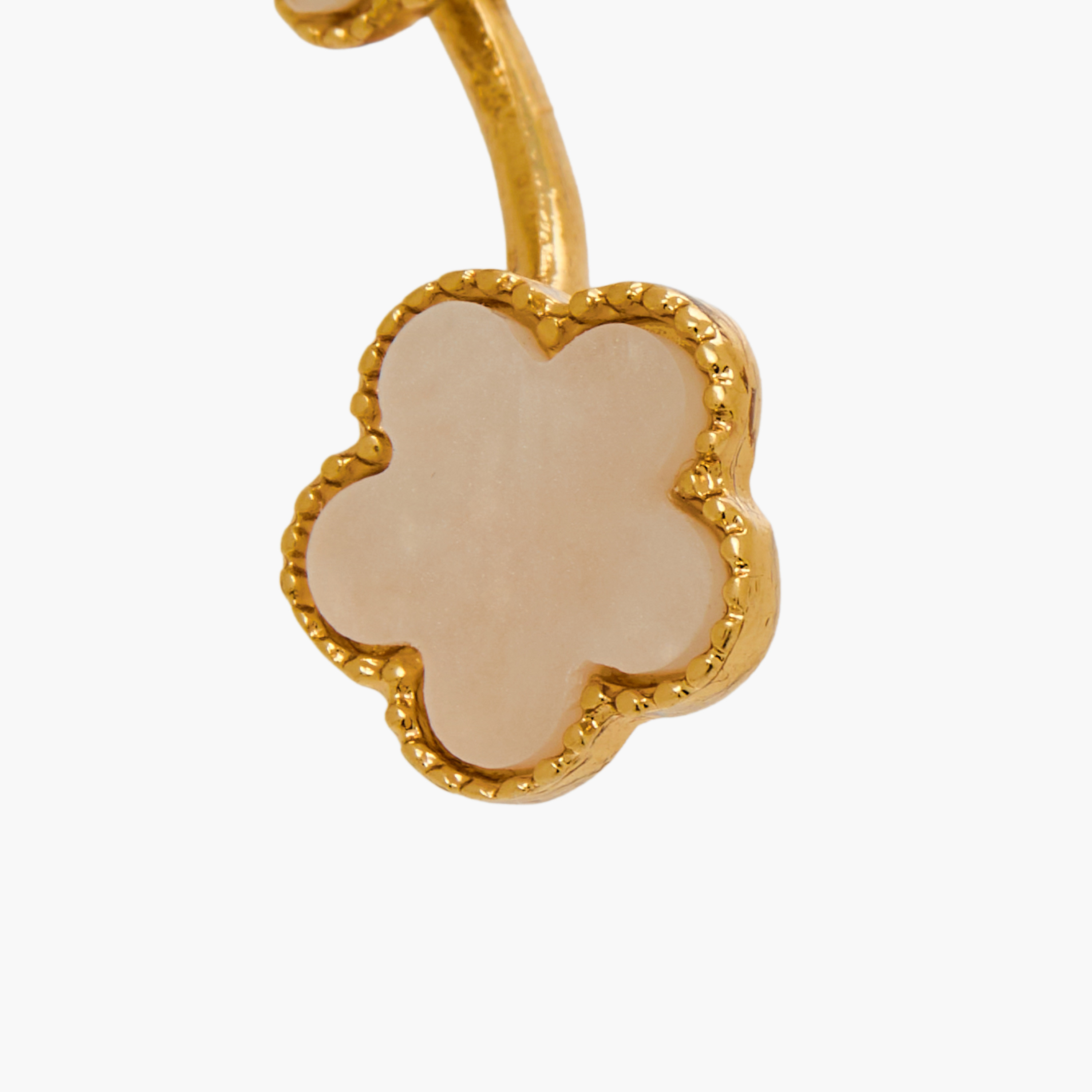 Gold Tone Floral Drop Earrings with Pushback Closure-women-watchesandjewellery-jewellery-earrings-image-3