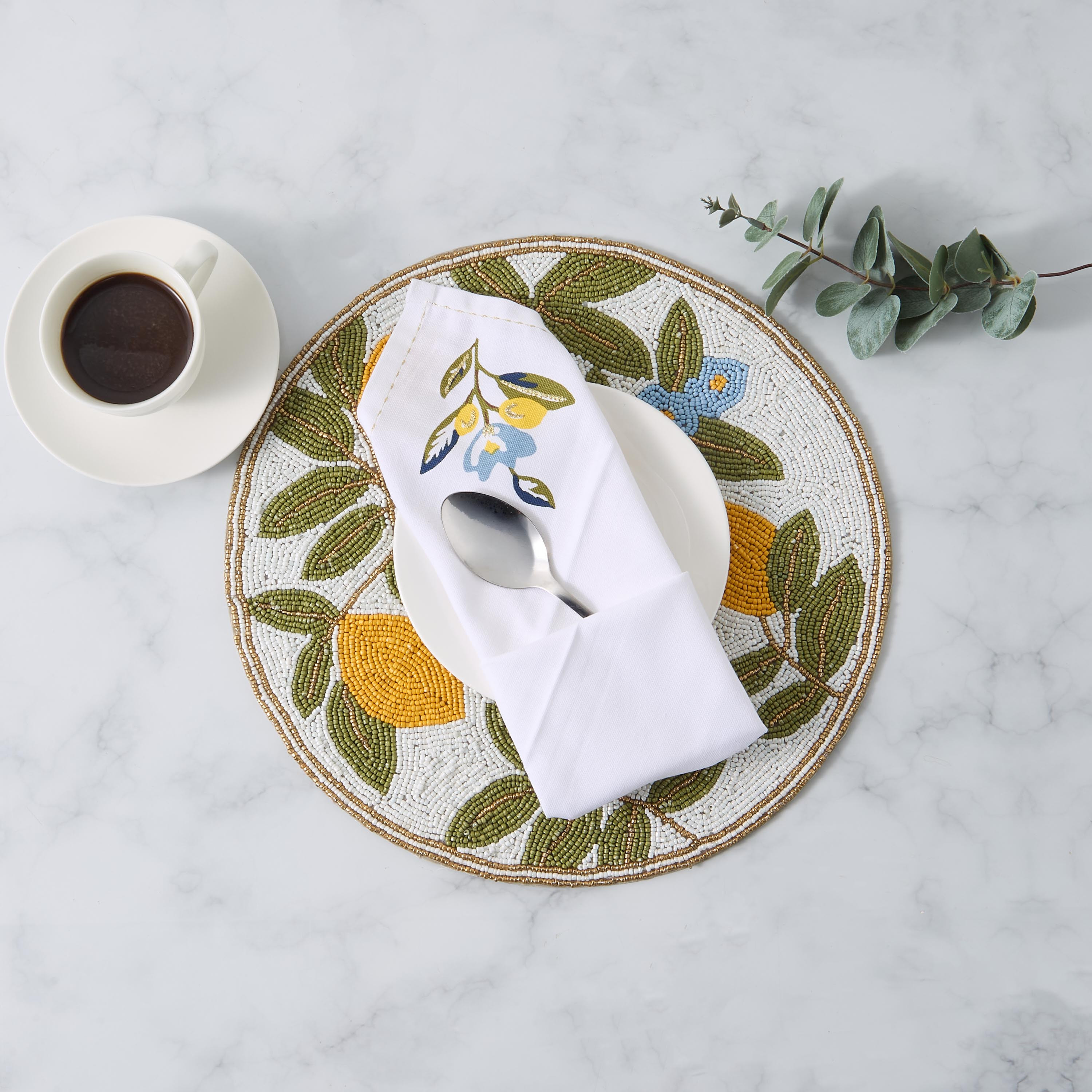 Lemon Embellished Placemat-household-dining-tablelinen-placemats-image-2