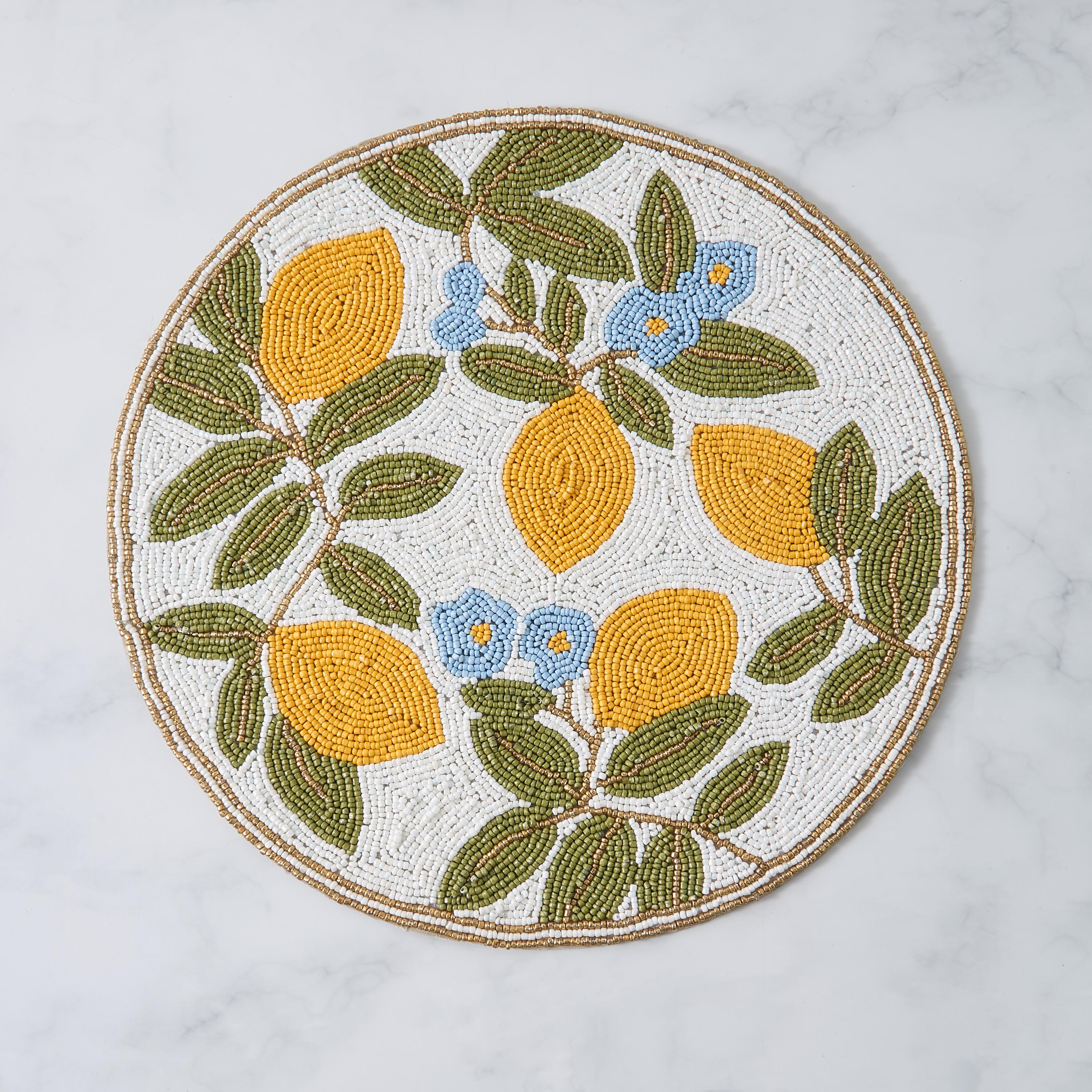 Lemon Embellished Placemat-household-dining-tablelinen-placemats-image-3