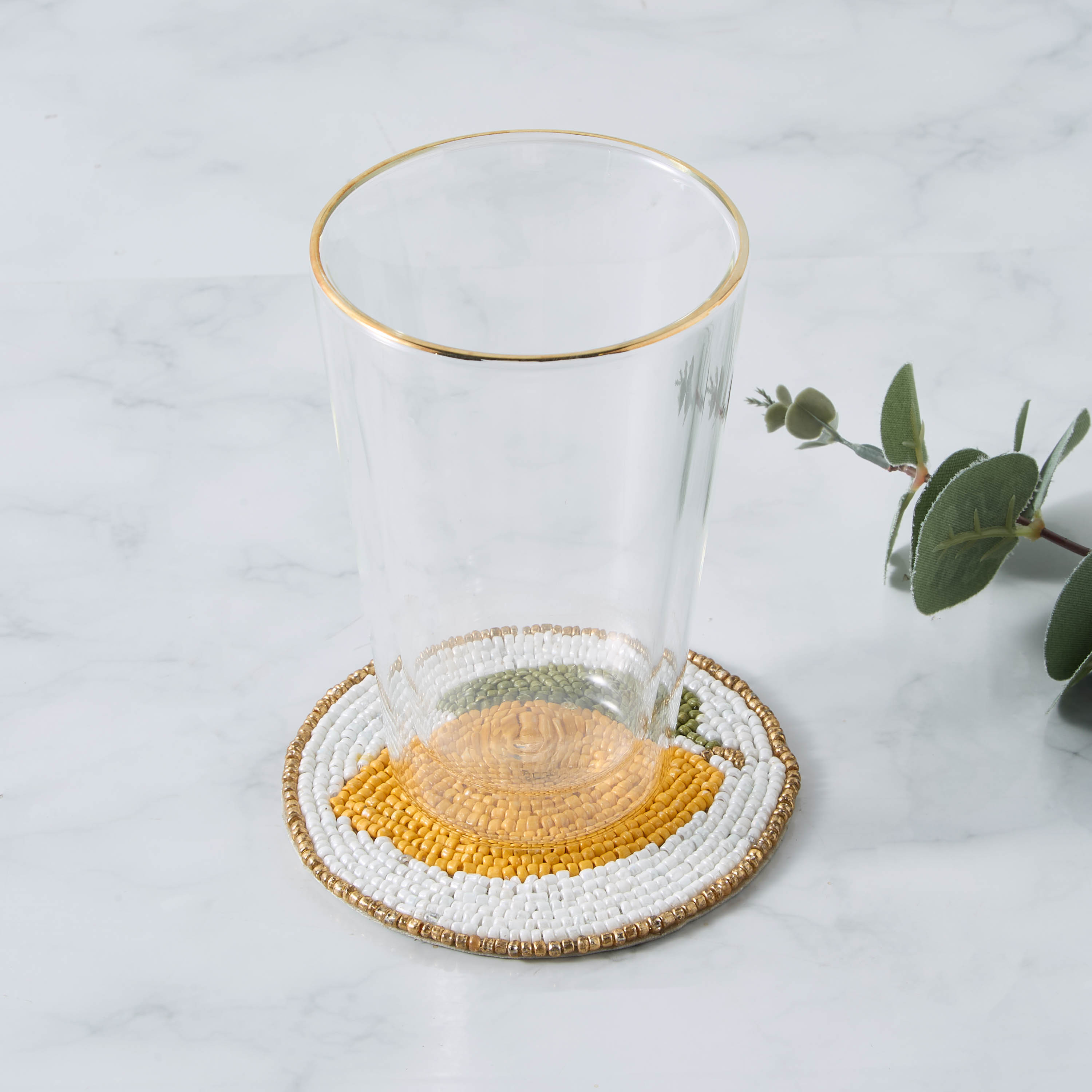 Lemon Embellished Coaster - Set of 4-household-dining-tablelinen-napkinsandaccessories-image-2