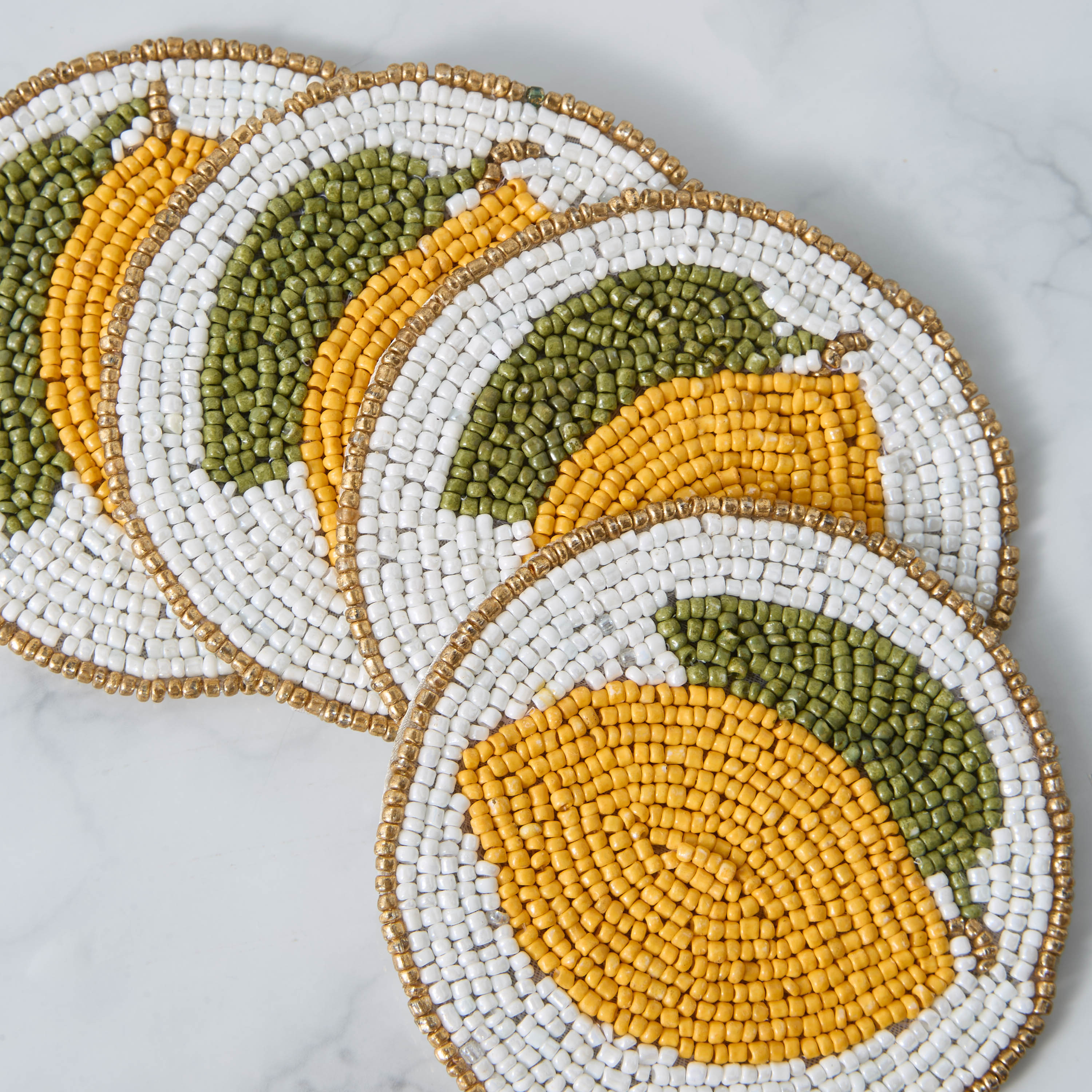 Lemon Embellished Coaster - Set of 4-household-dining-tablelinen-napkinsandaccessories-image-4