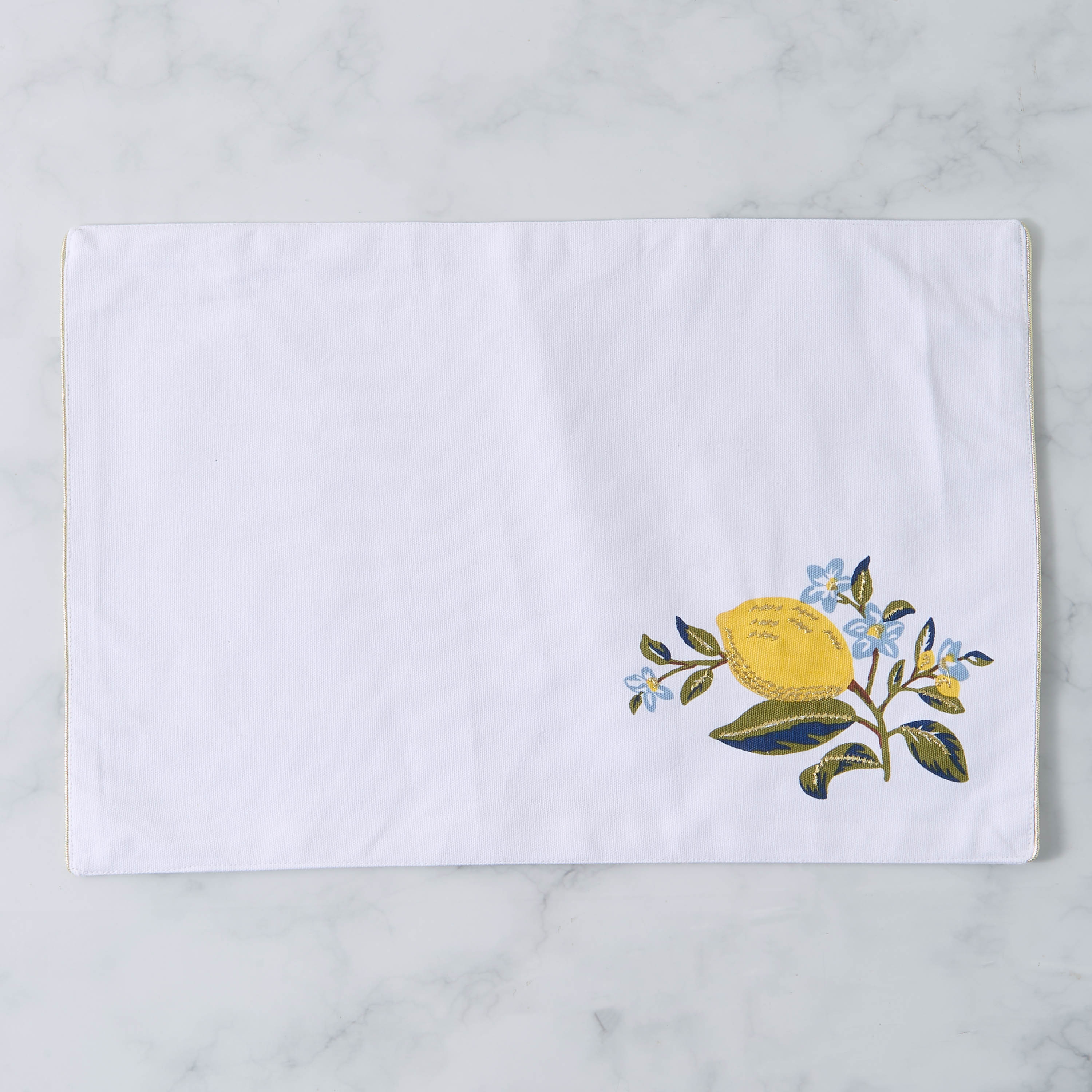 Lemon Print 2-Piece Placemat Set - 45x30 cms-household-dining-tablelinen-placemats-image-3
